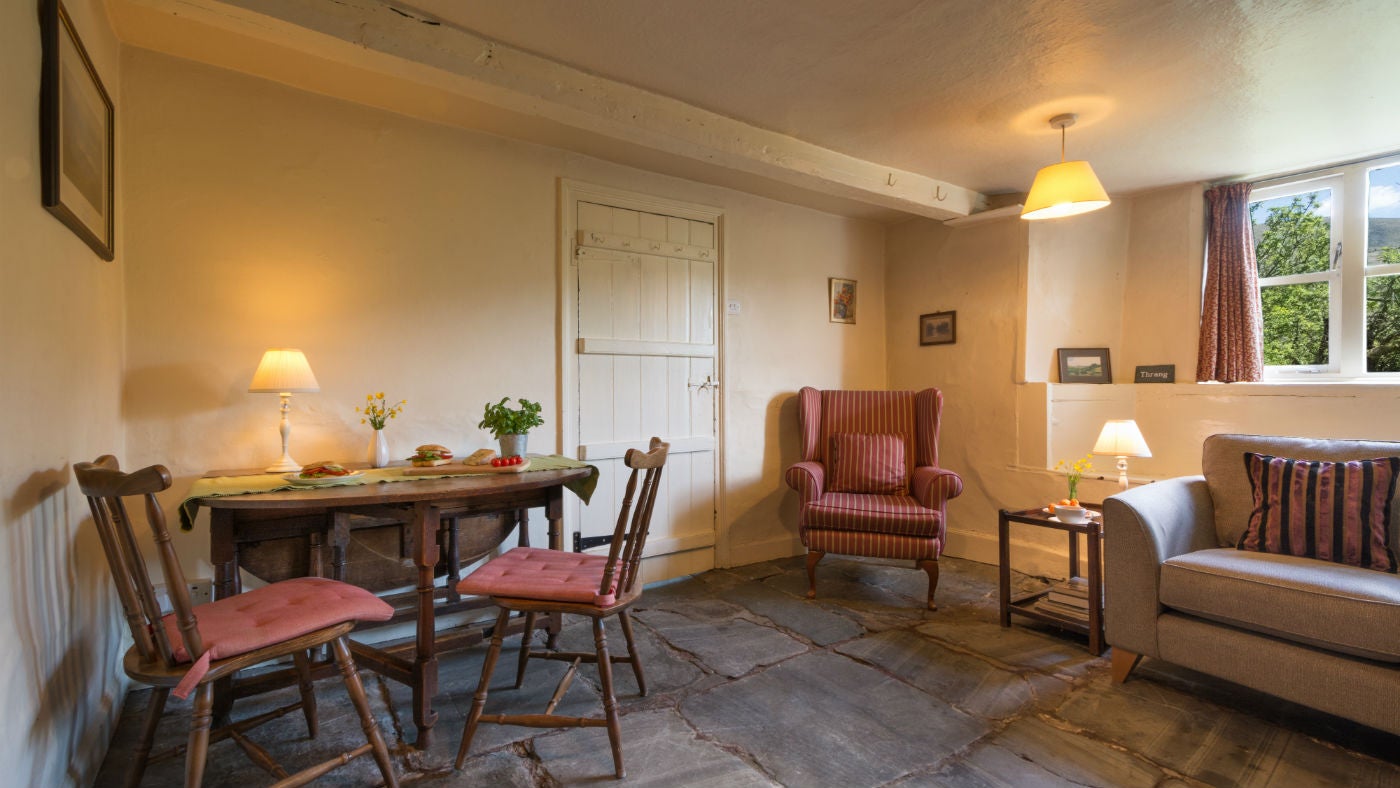 The sitting and dining room at Thrang, Cumbria