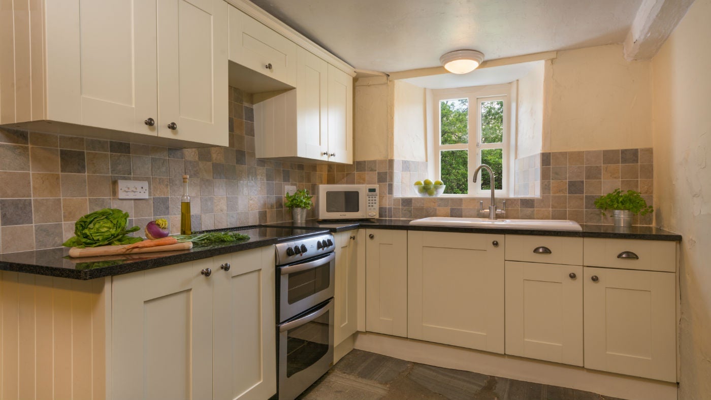 The kitchen at Thrang, Seathwaite, Lake District, Cumbria