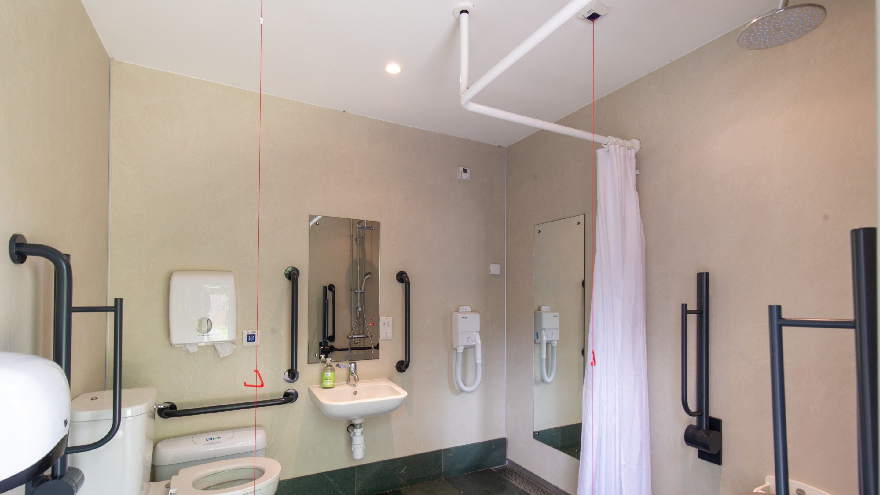 The accessible wet room at Wasdale Campsite, Cumbria