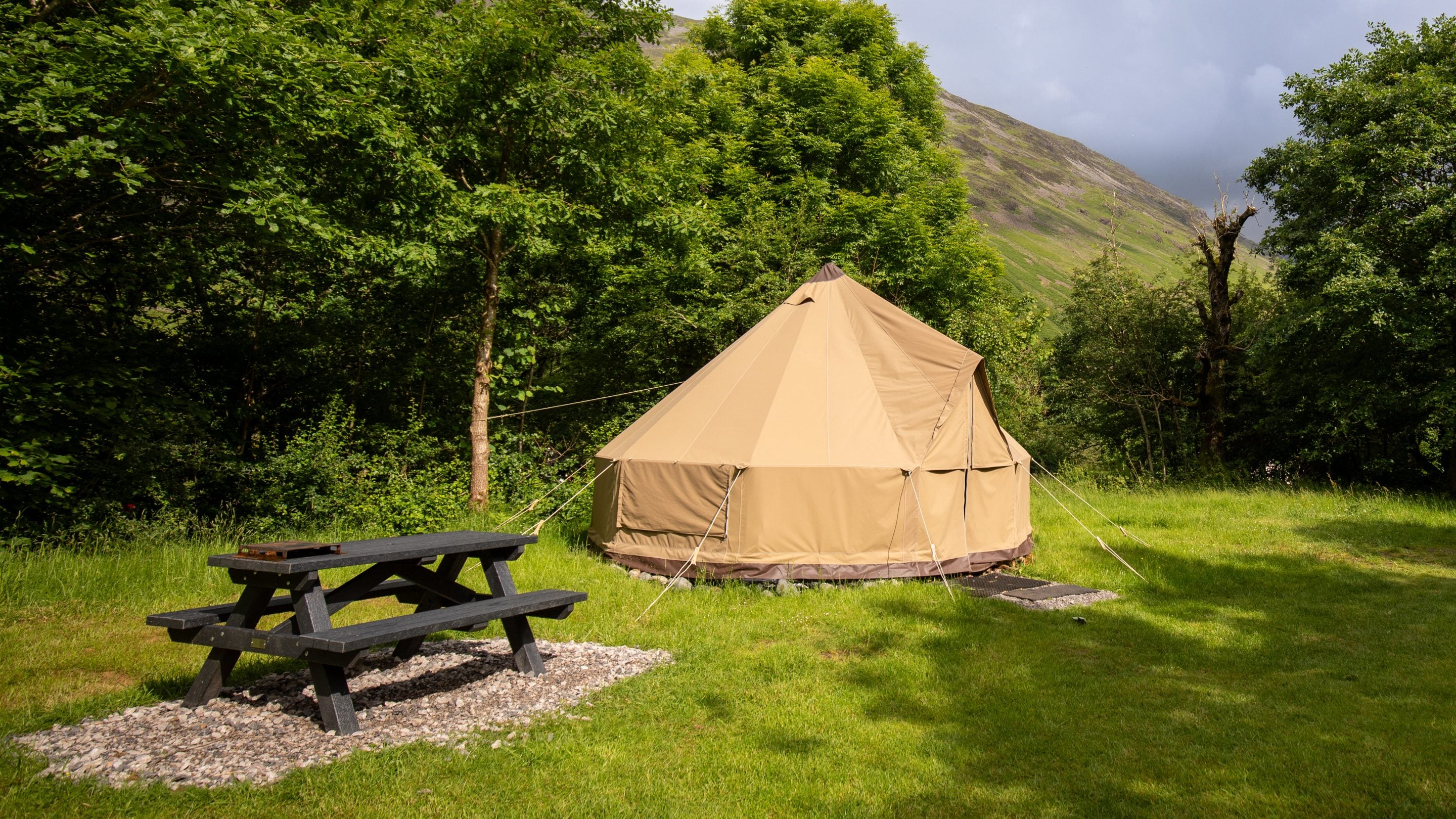 The bell tent at Wasdale Campsite, Cumbria