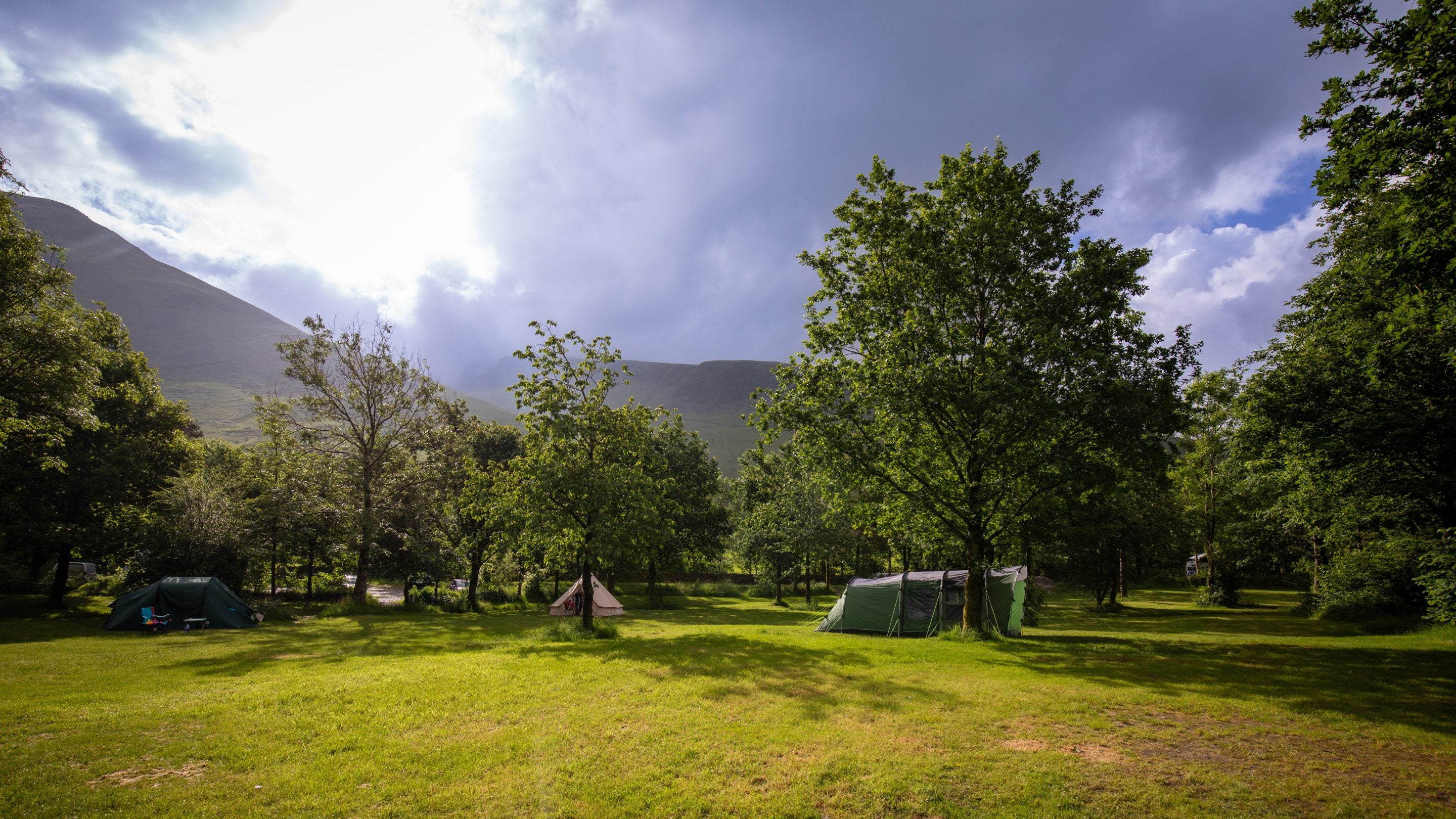 Tents in the camping field at Wasdale Campsite, Cumbria