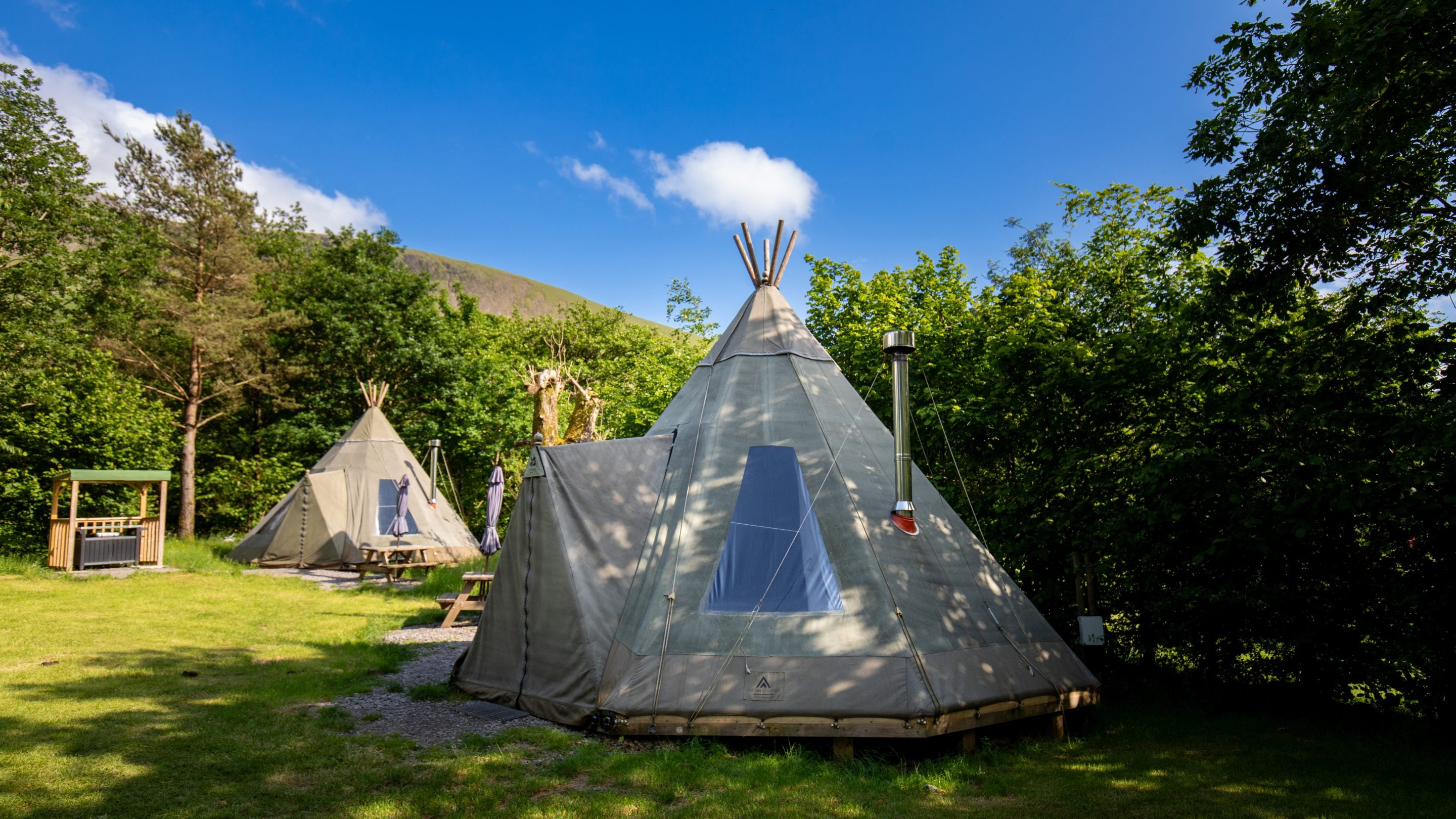 The tipis at Wasdale Campsite, Cumbria