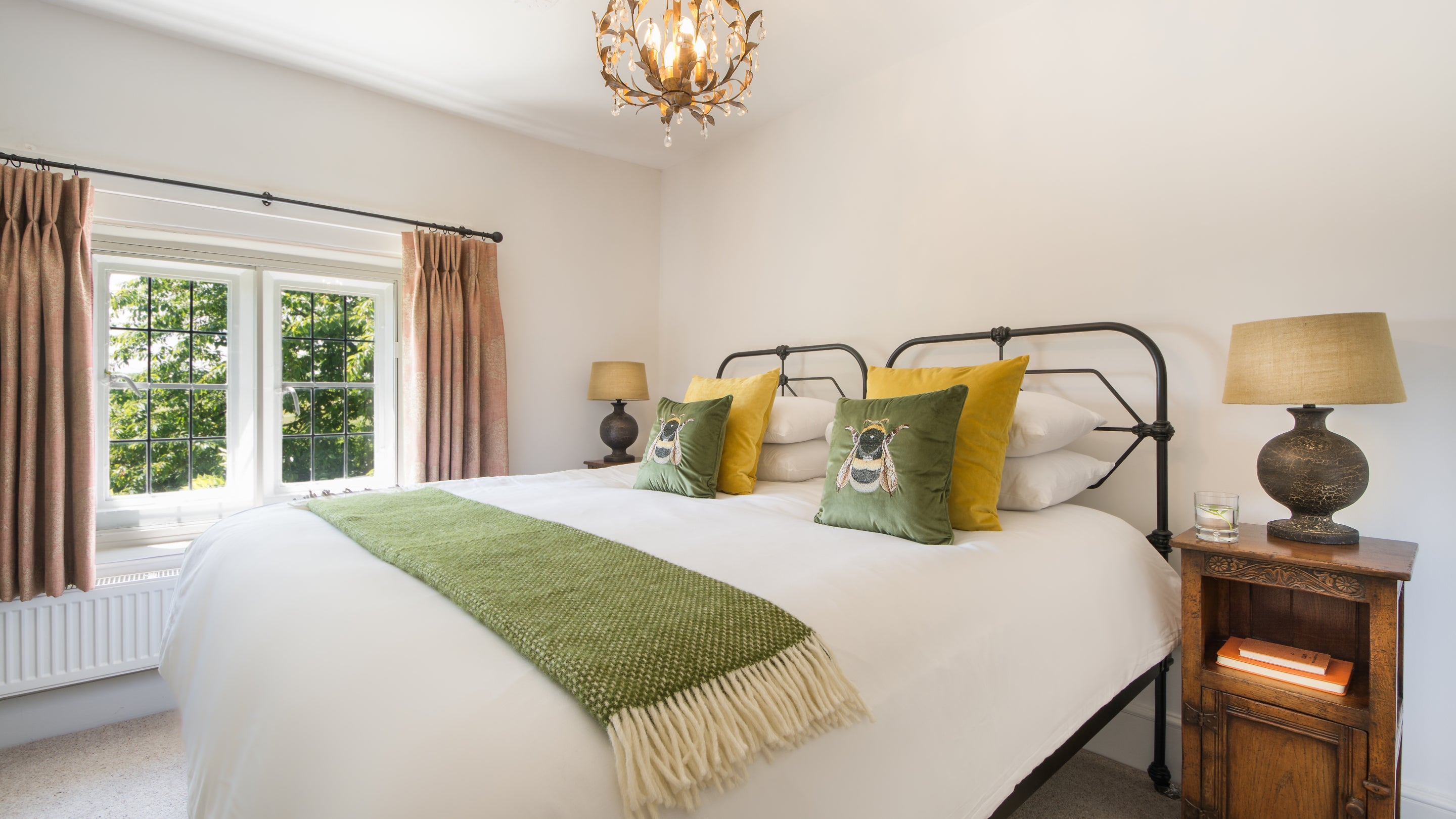 The first double bedroom at Lyveden Cottage, Northamptonshire