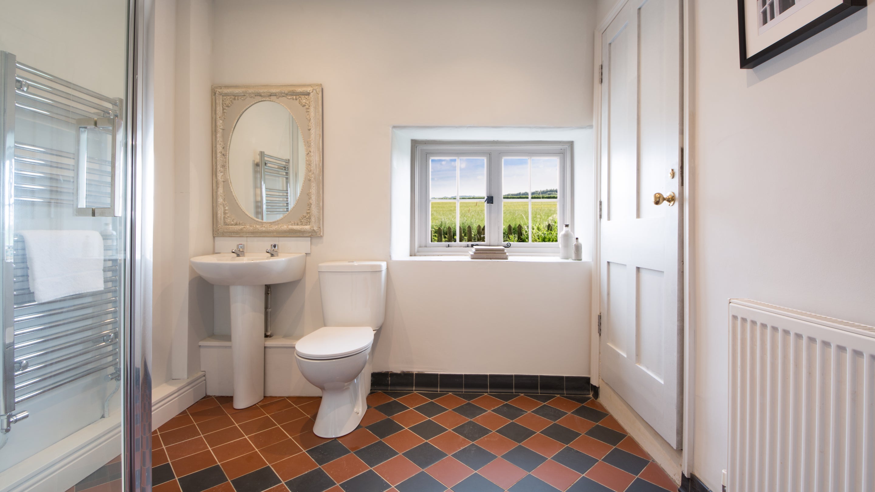 The shower room at Lyveden Cottage, Northamptonshire
