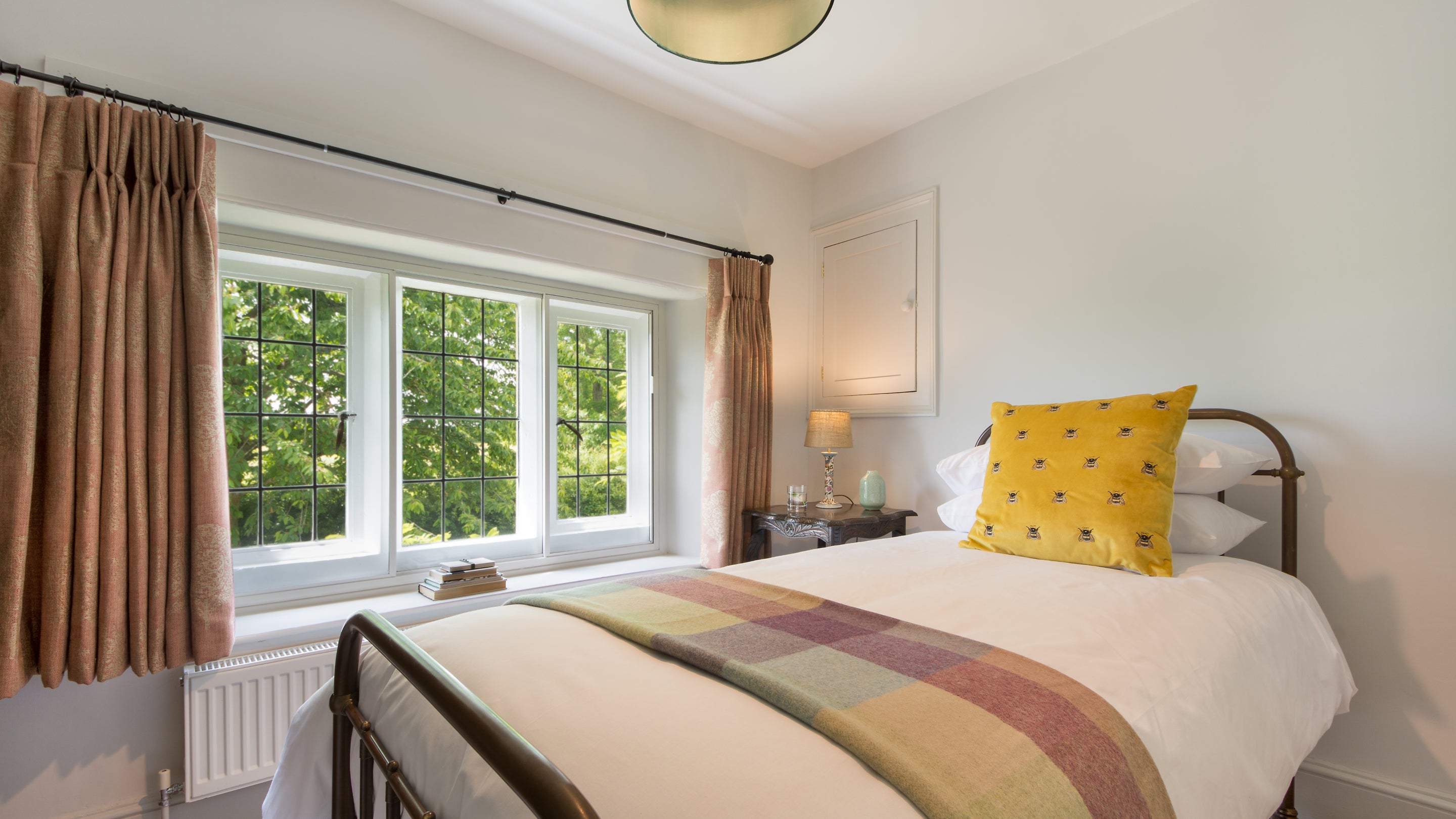 The single bedroom at Lyveden Cottage, Northamptonshire