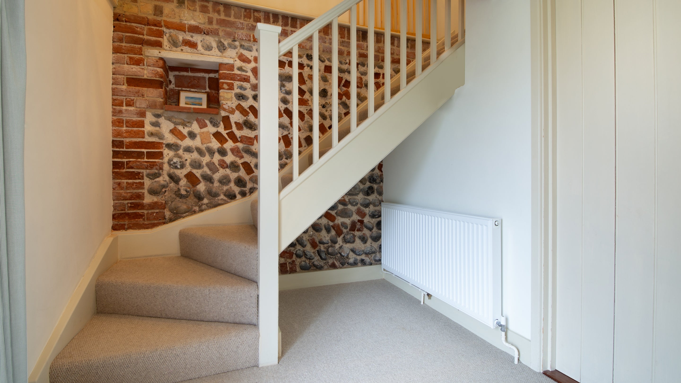 The entrance and stairs at 2 Cart Lodge Barn, Norfolk