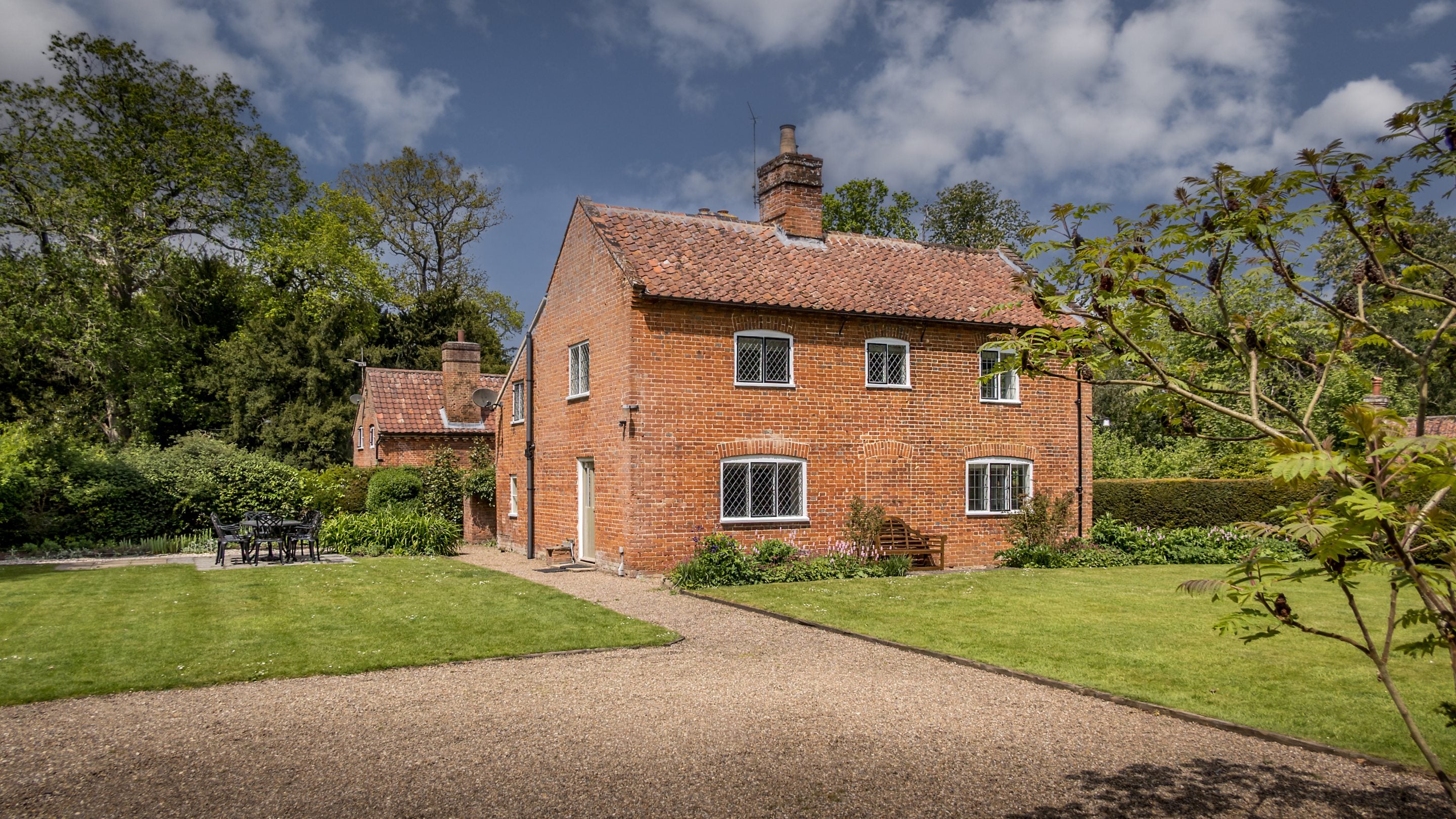The two lawns in the garden at 4 Park Gates, Norfolk