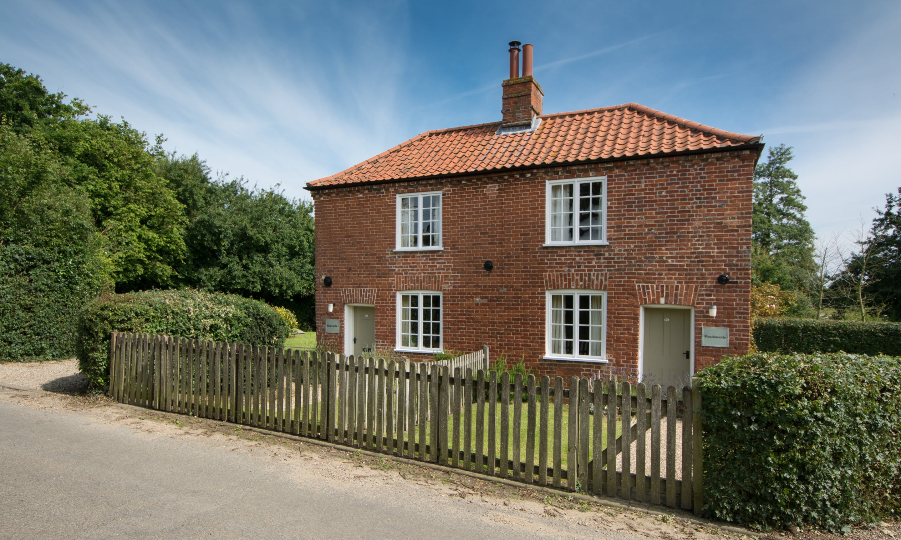 The exterior of Meadowside and Bureside, nr Aylsham, Norfolk