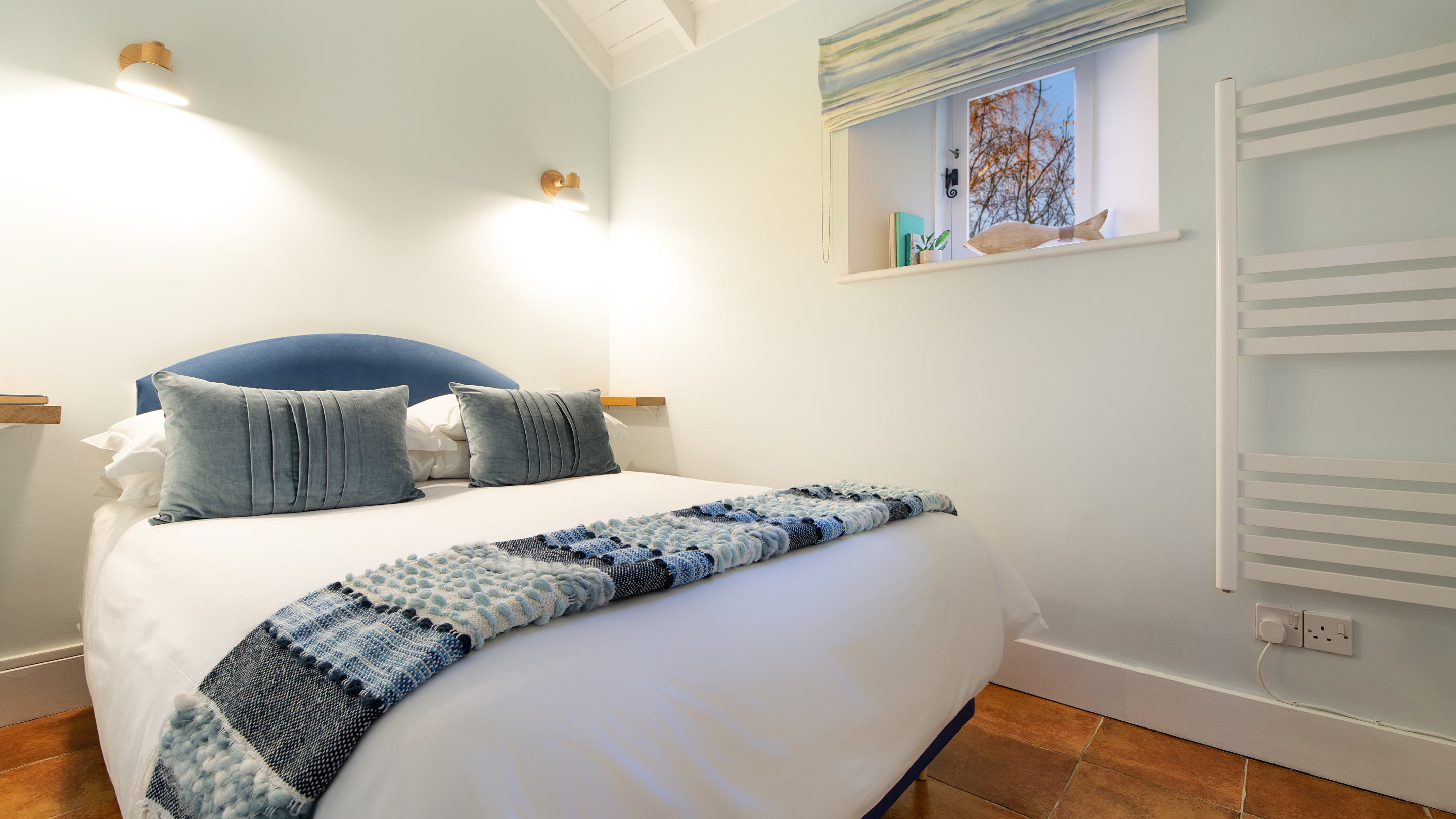 The double bedroom at Blakeney Lodge, Norfolk