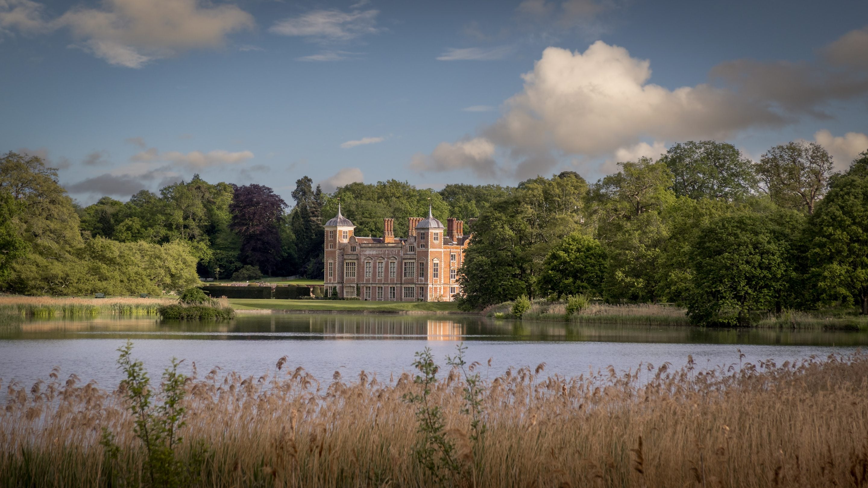 A view of the mansion at Blickling from across the lake, Norfolk