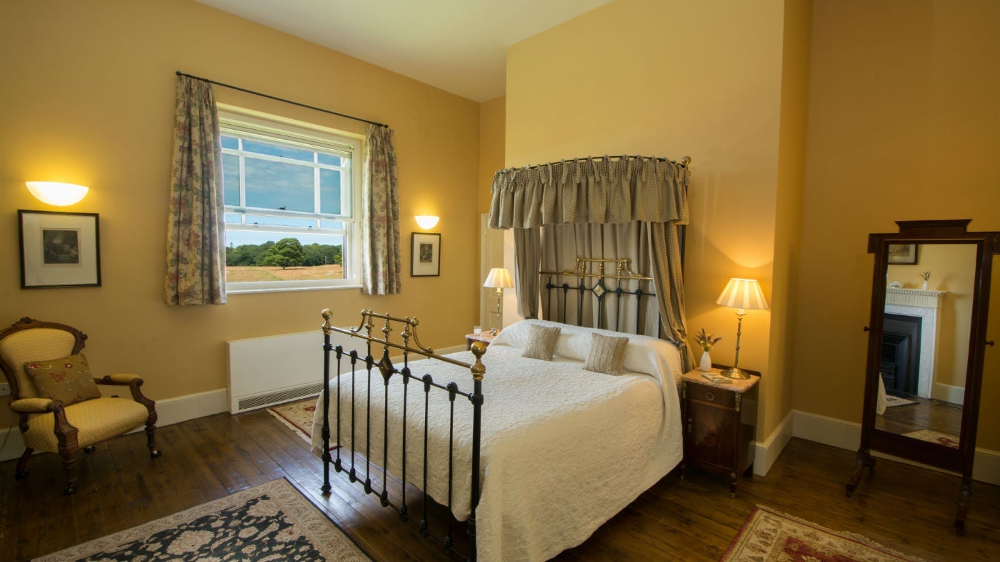 The master bedroom at The Tower, nr Aylsham, Norfolk