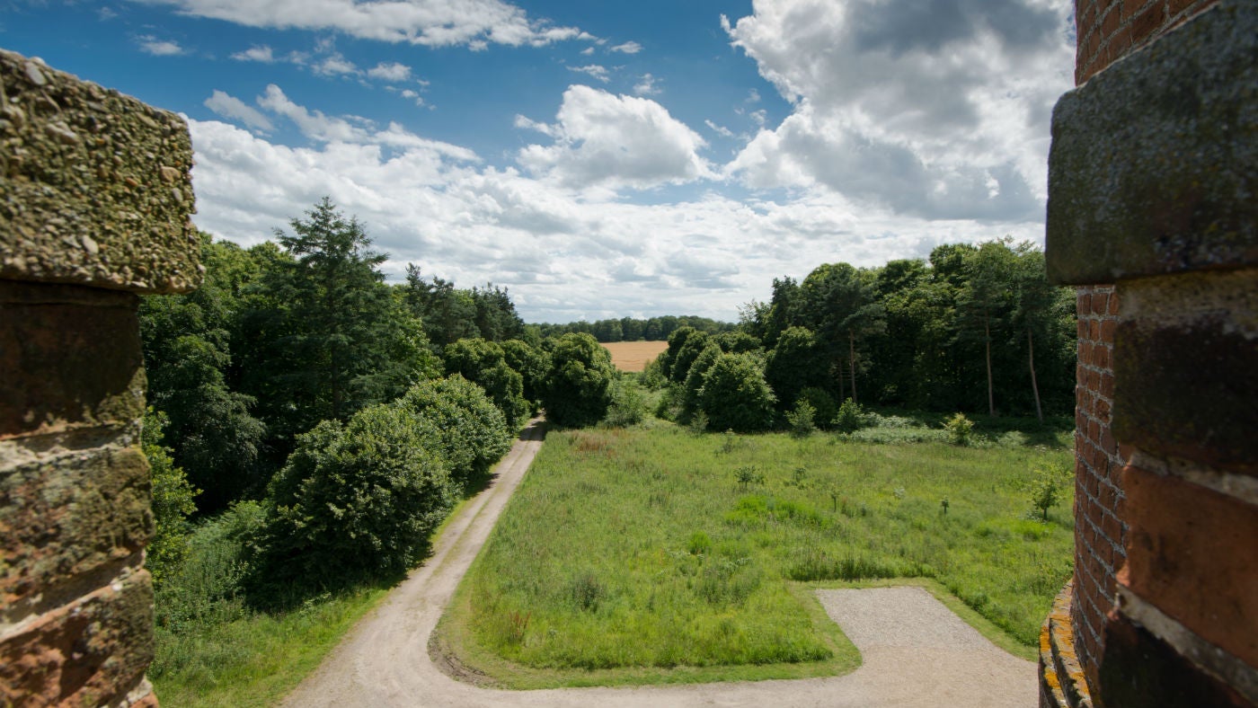 The view from the roof terrace at The Tower, nr Aylsham, Norfolk