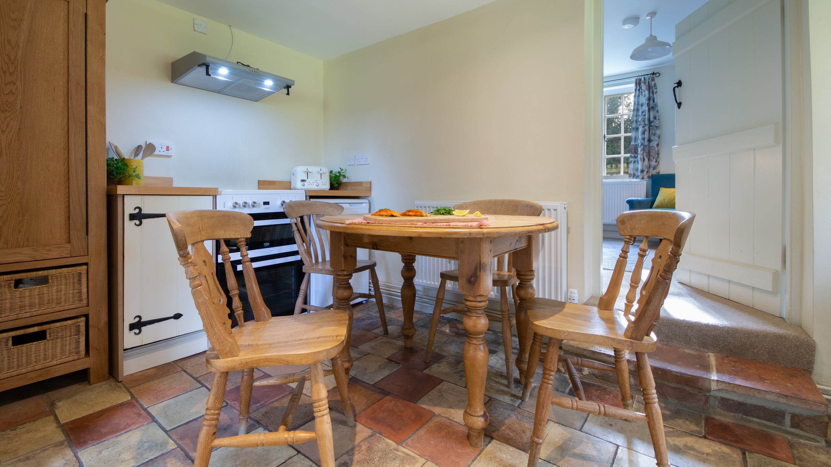 The kitchen and dining area at Bureside, Norfolk