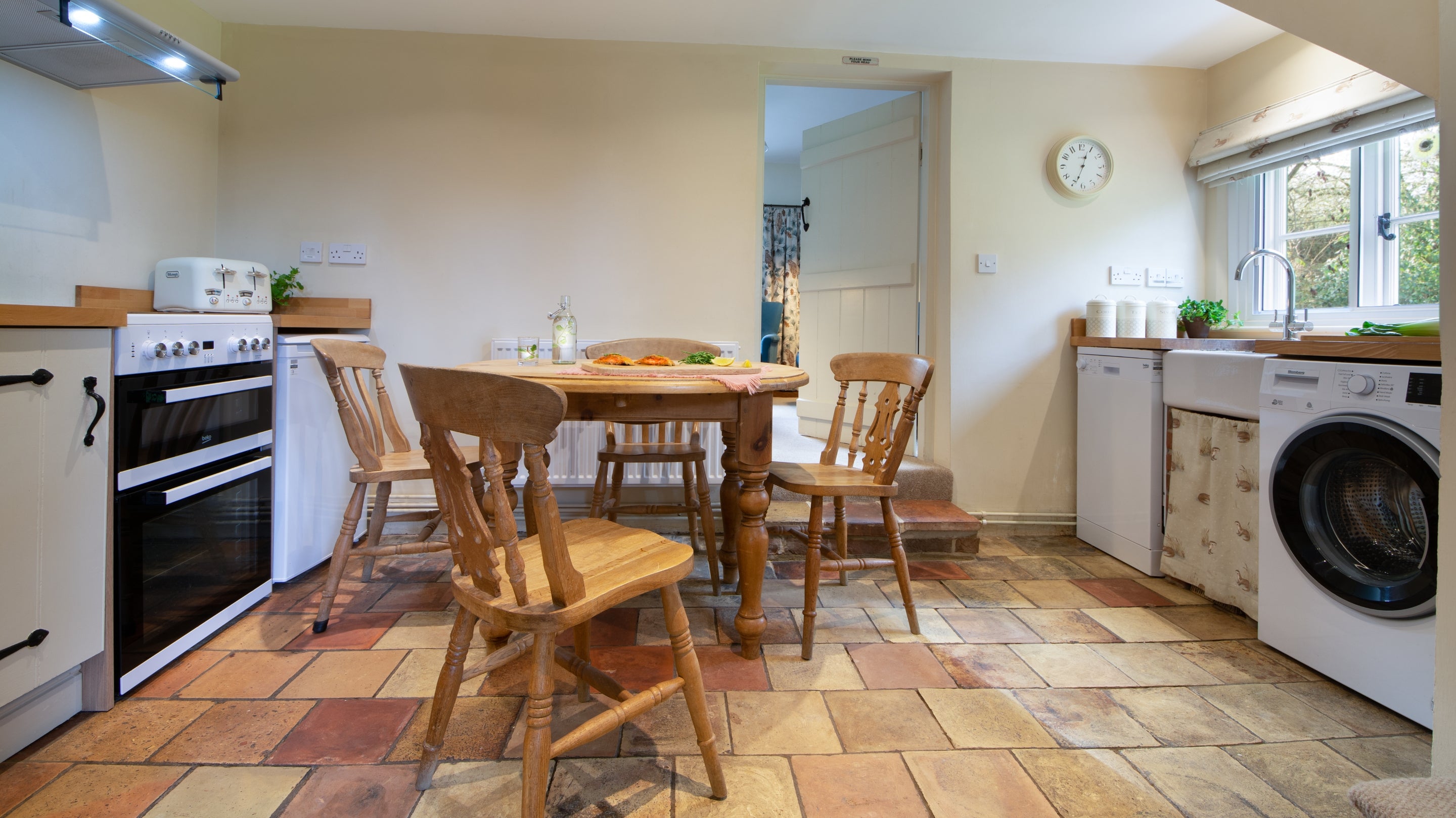 The kitchen and dining room at Bureside, Norfolk