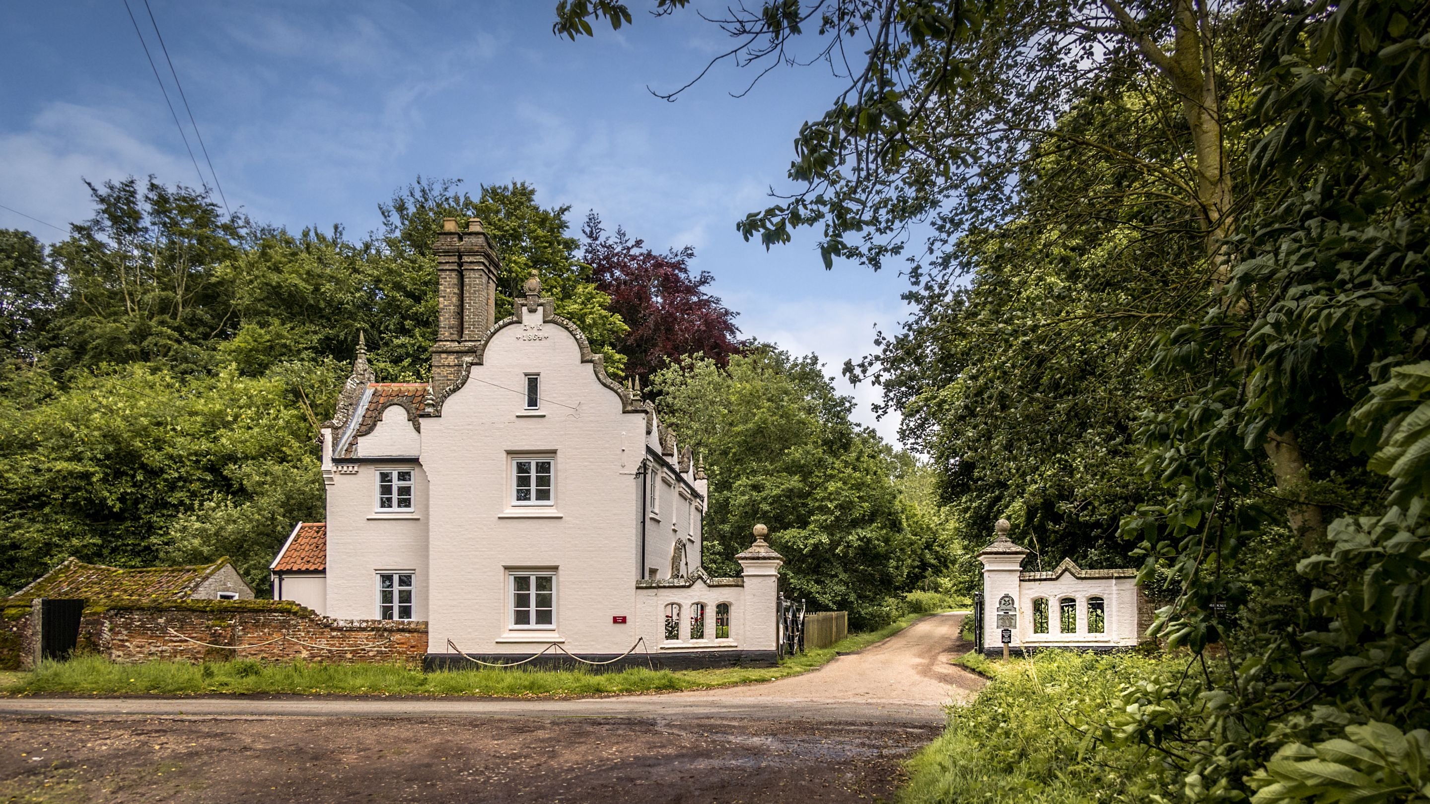 The exterior of Sexton's Lodge and the former gateway of Felbrigg Hall, Norfolk