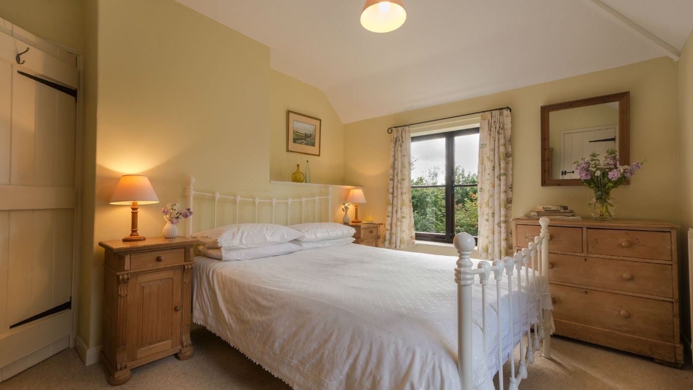 The large double bedroom at Wood Farm, Upper Sheringham, Norfolk