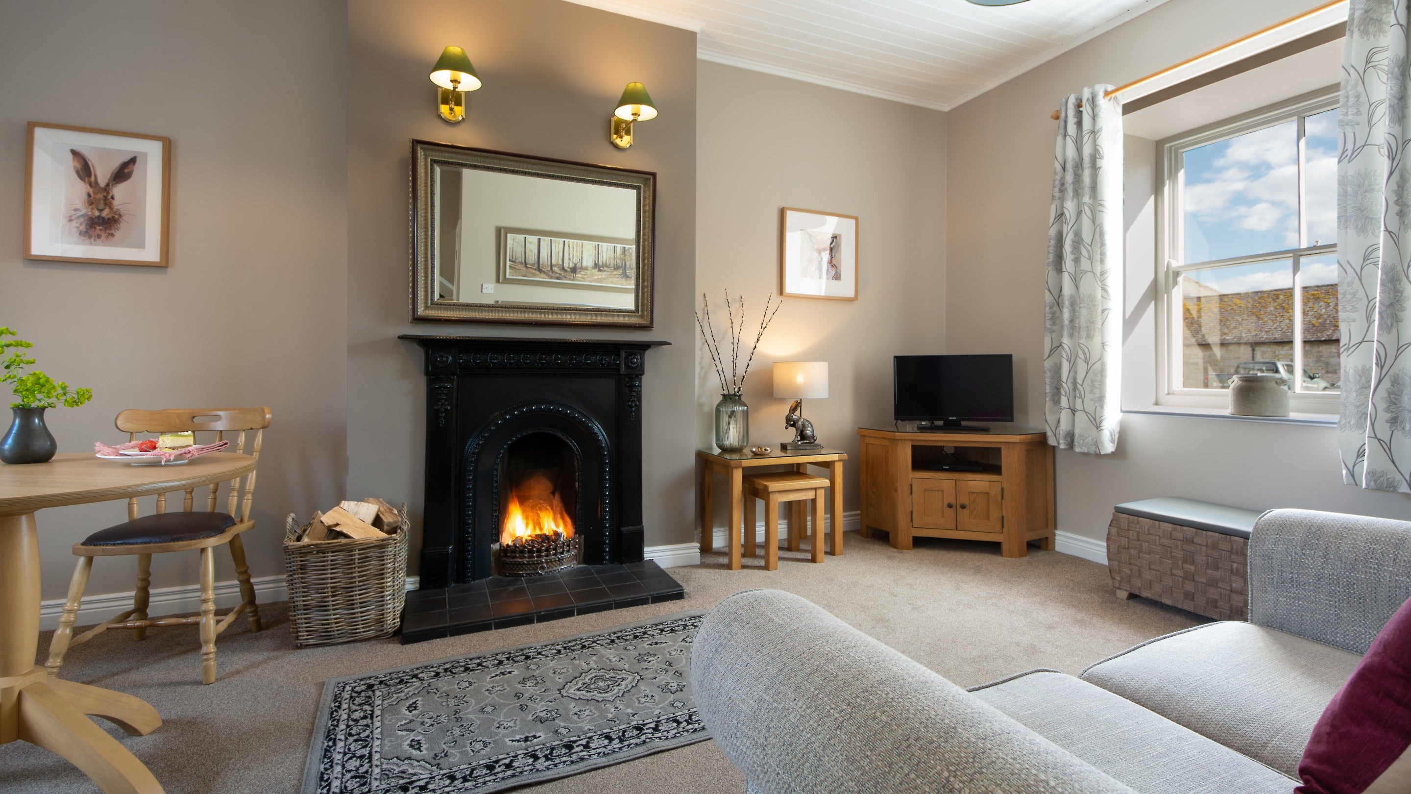 The sitting and dining room at Alder Cottage, County Fermanagh