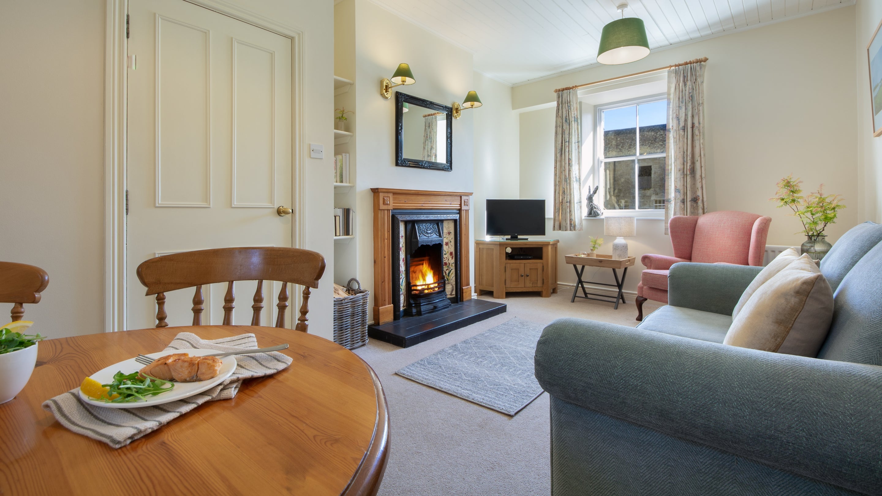 The sitting and dining room at Aspen Cottage, County Fermanagh