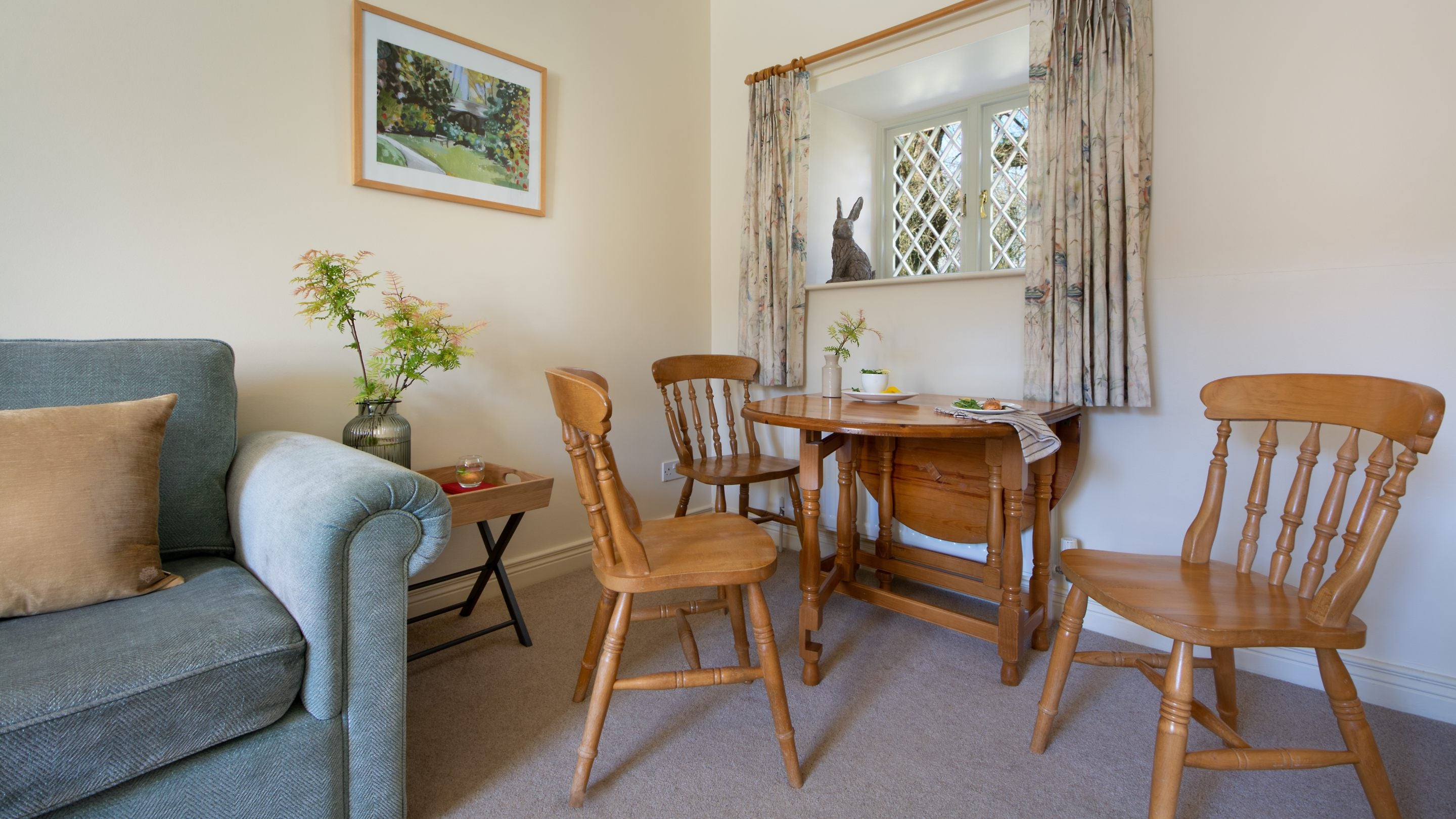 The dining table in the sitting room at Aspen Cottage, Crom, County Fermanagh