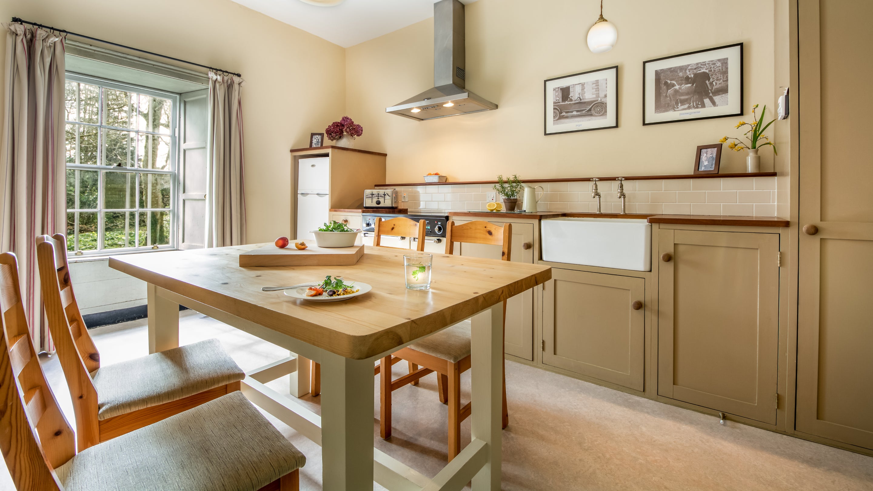 The kitchen and dining room at Butler's Apartment, County Fermanagh