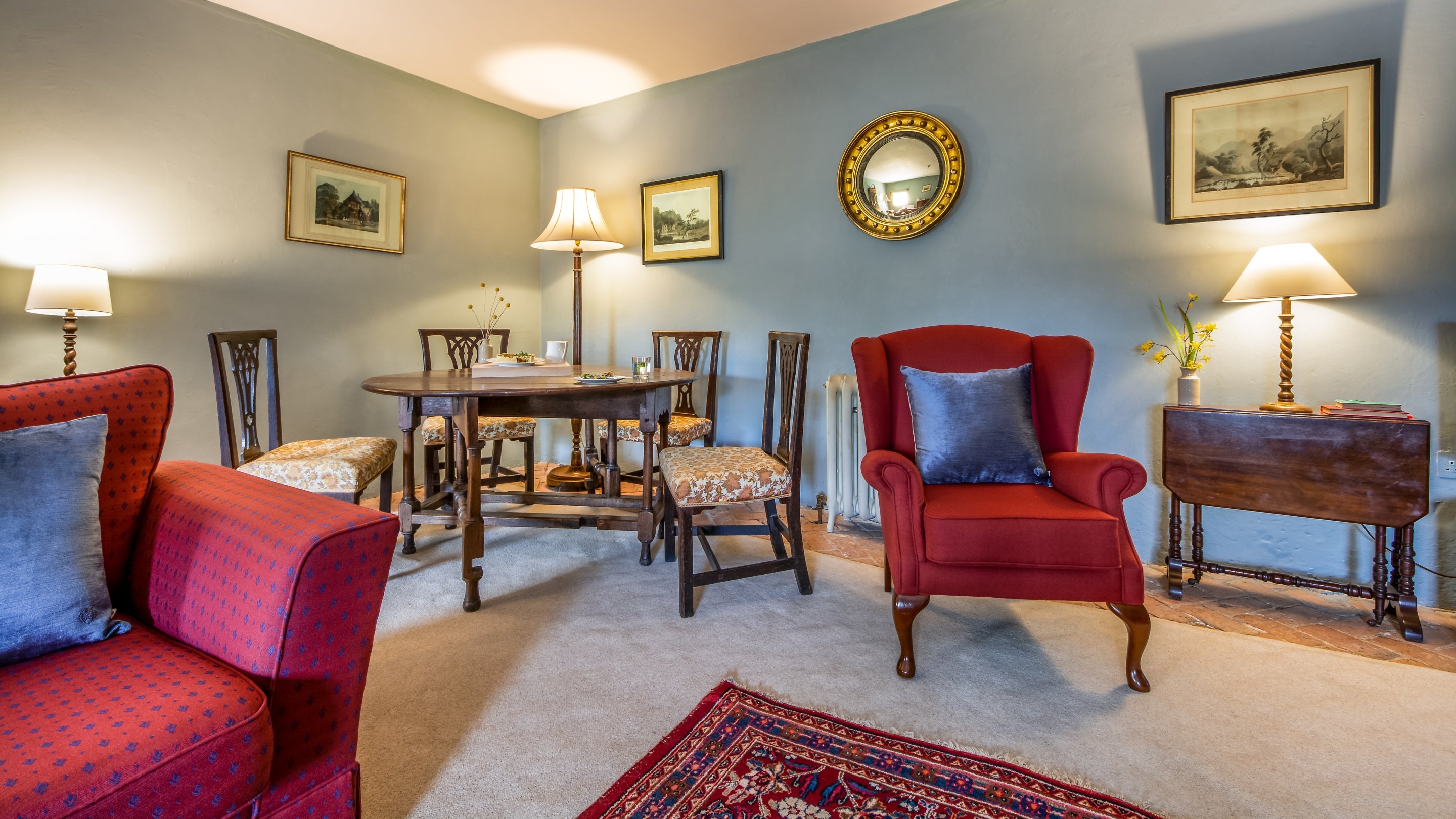 The sitting and dining room at Butler's Apartment, County Fermanagh