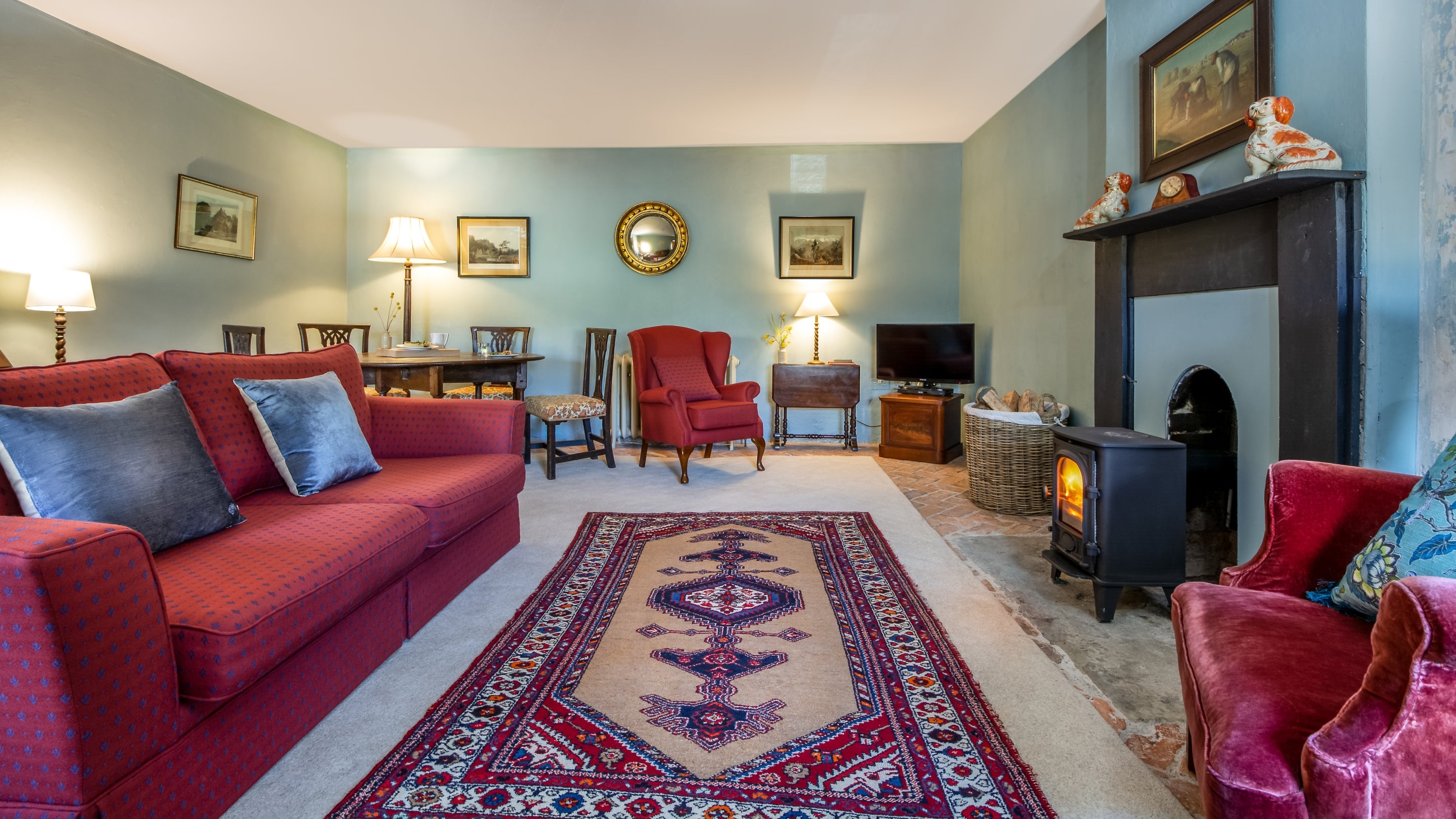 The sitting and dining room at Butler's Apartment, County Fermanagh