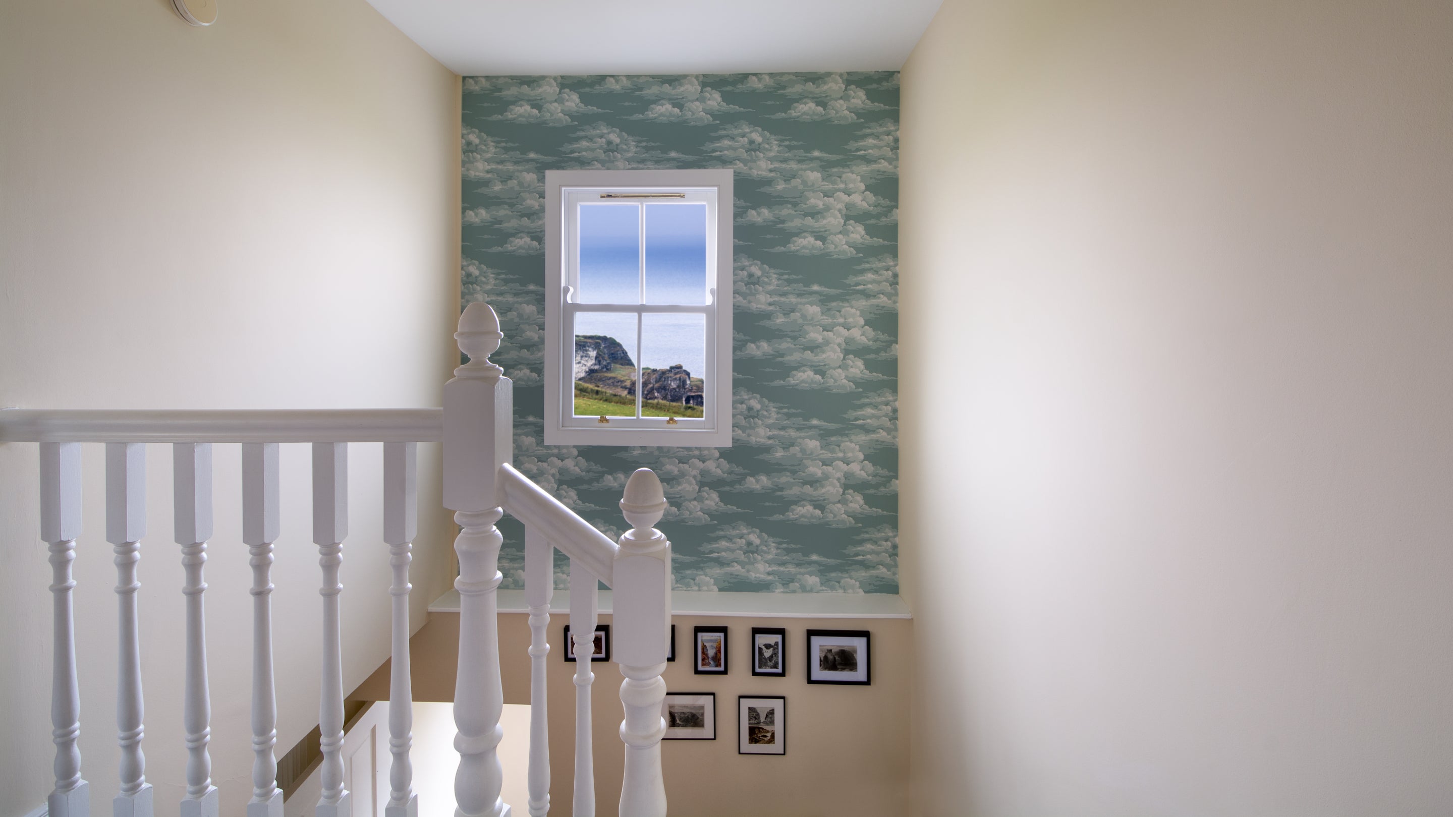 The view from the landing at Carrick-a-Rede Cottage, County Antrim