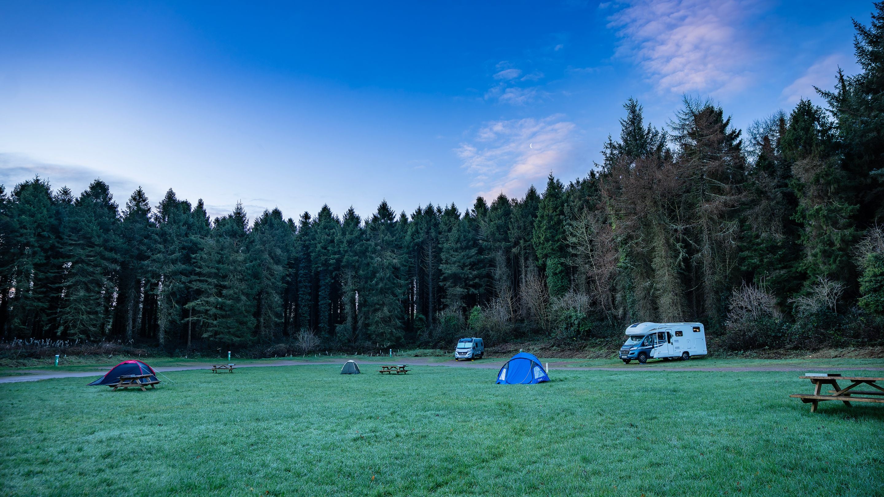 Camping pitches at Castle Ward Caravan Park, County Down