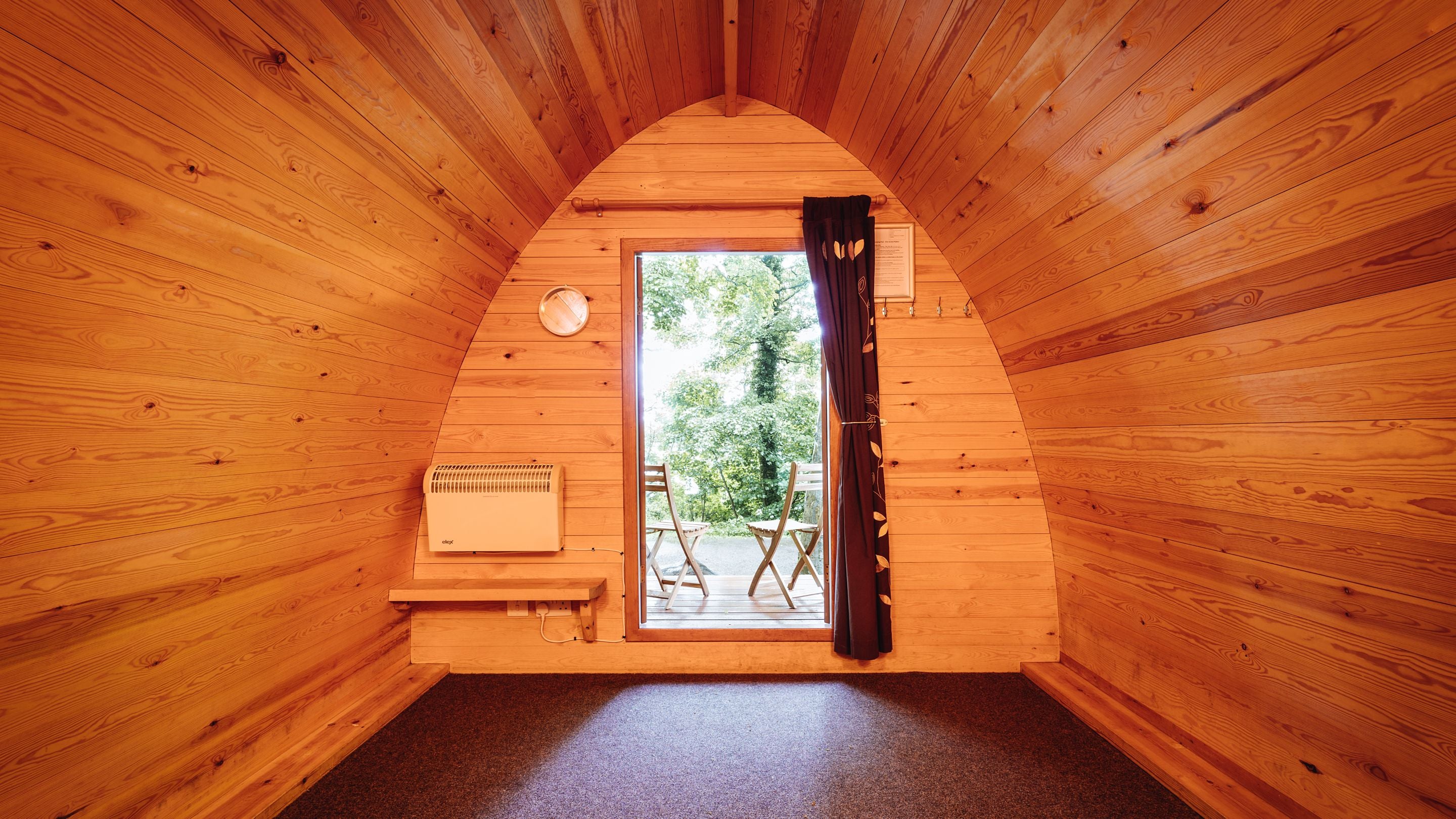 The interior of a Standard Pod or Family Pod at Castle Ward Caravan Park, County Down