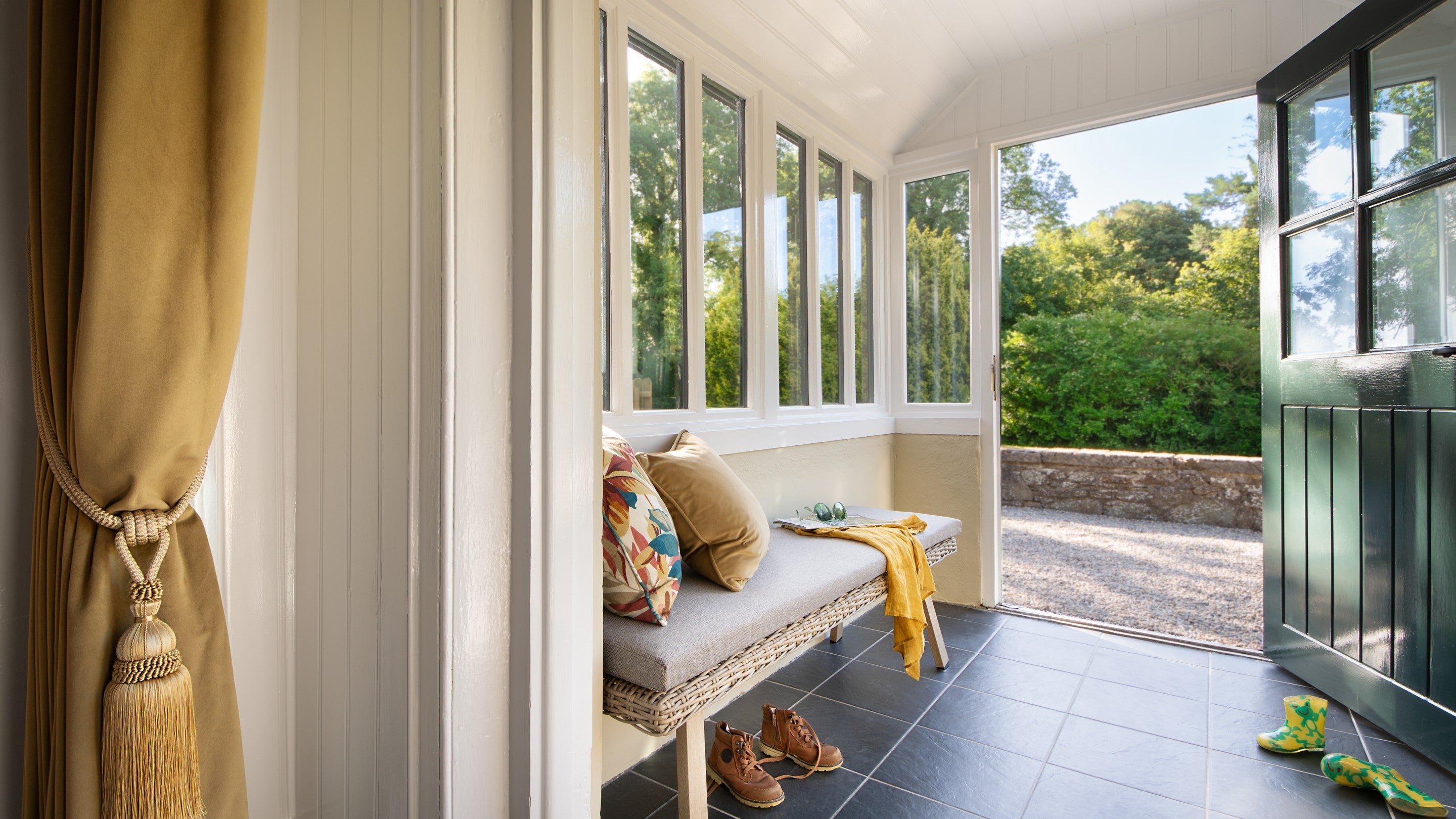 The porch at Castle Ward Gamekeeper's Lodge, County Down