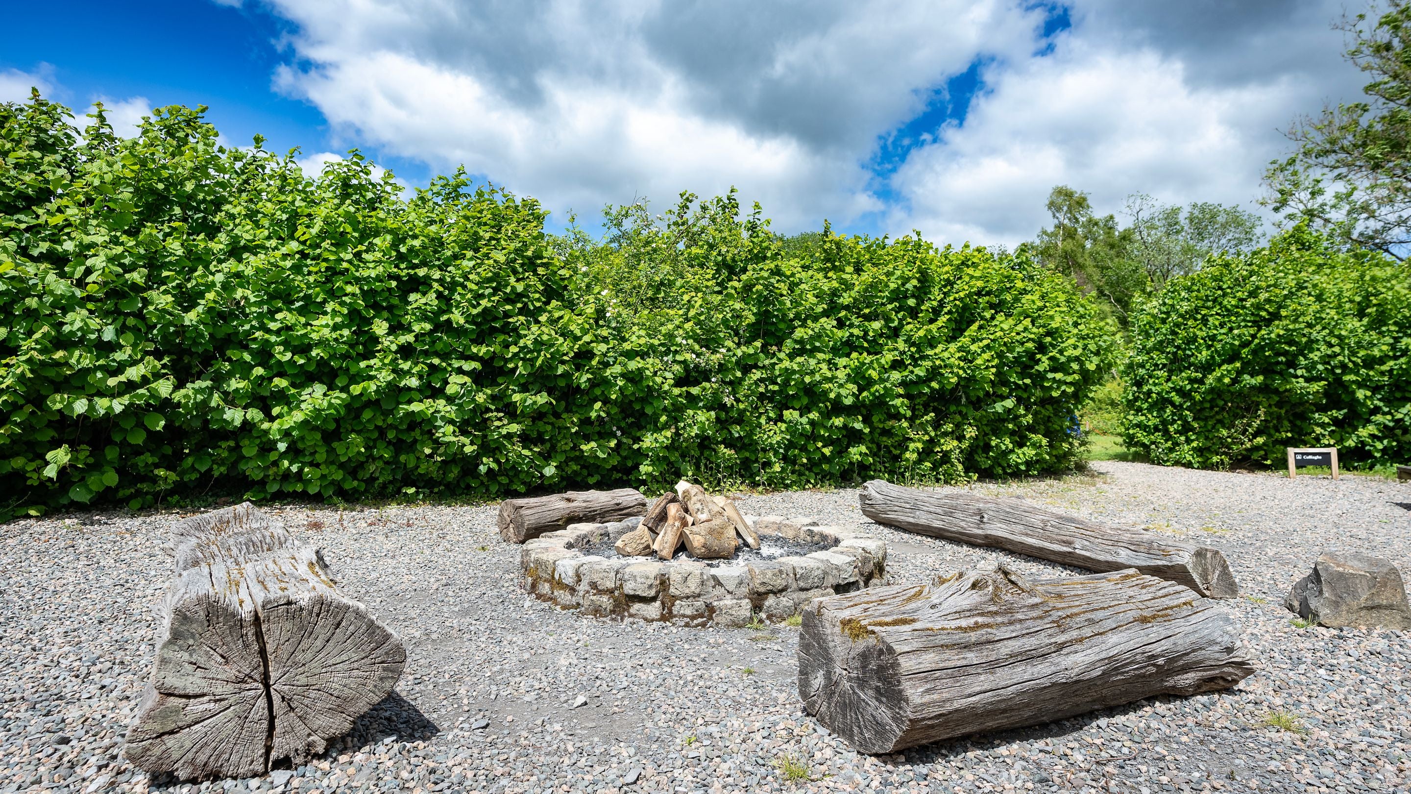 The communal campfire at Crom Campsite, County Fermanagh
