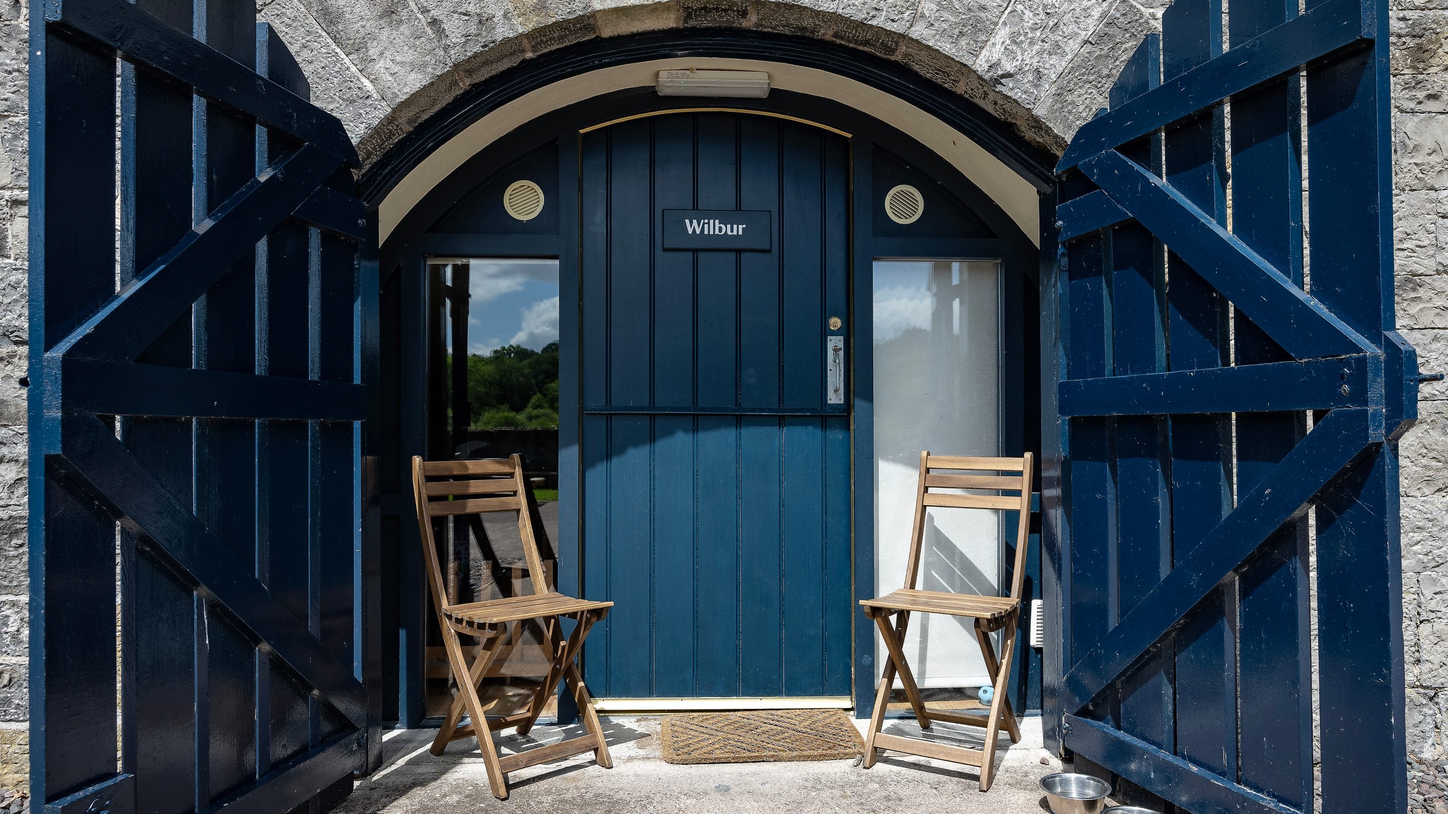 The entrance to one of the pods at Crom Campsite, County Fermanagh