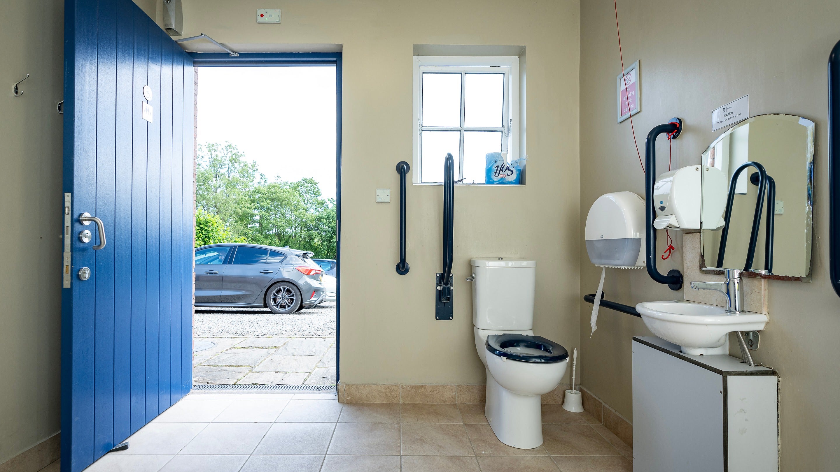 The accessible wet room at Crom Campsite, County Fermanagh