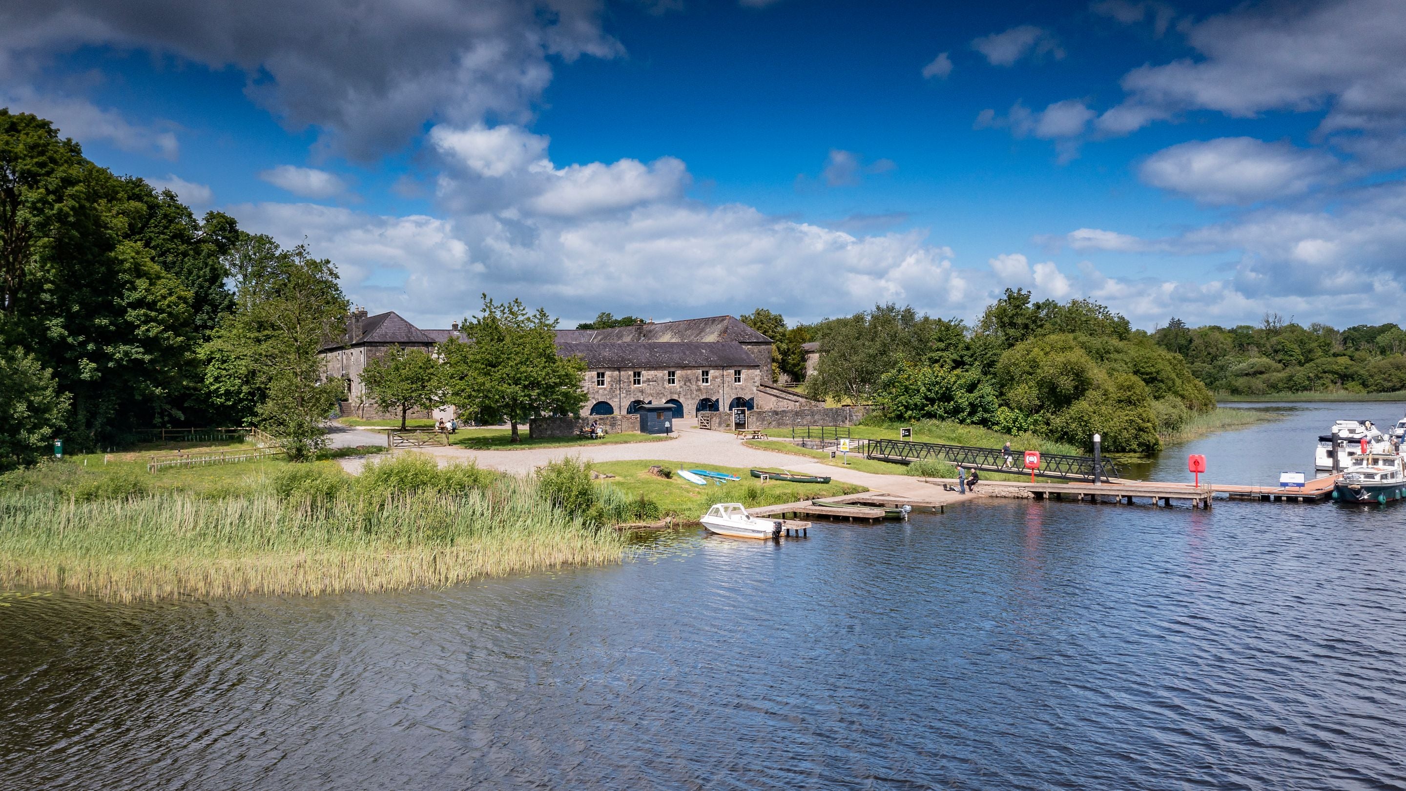 A view of the Crom pods from the lough, County Fermanagh
