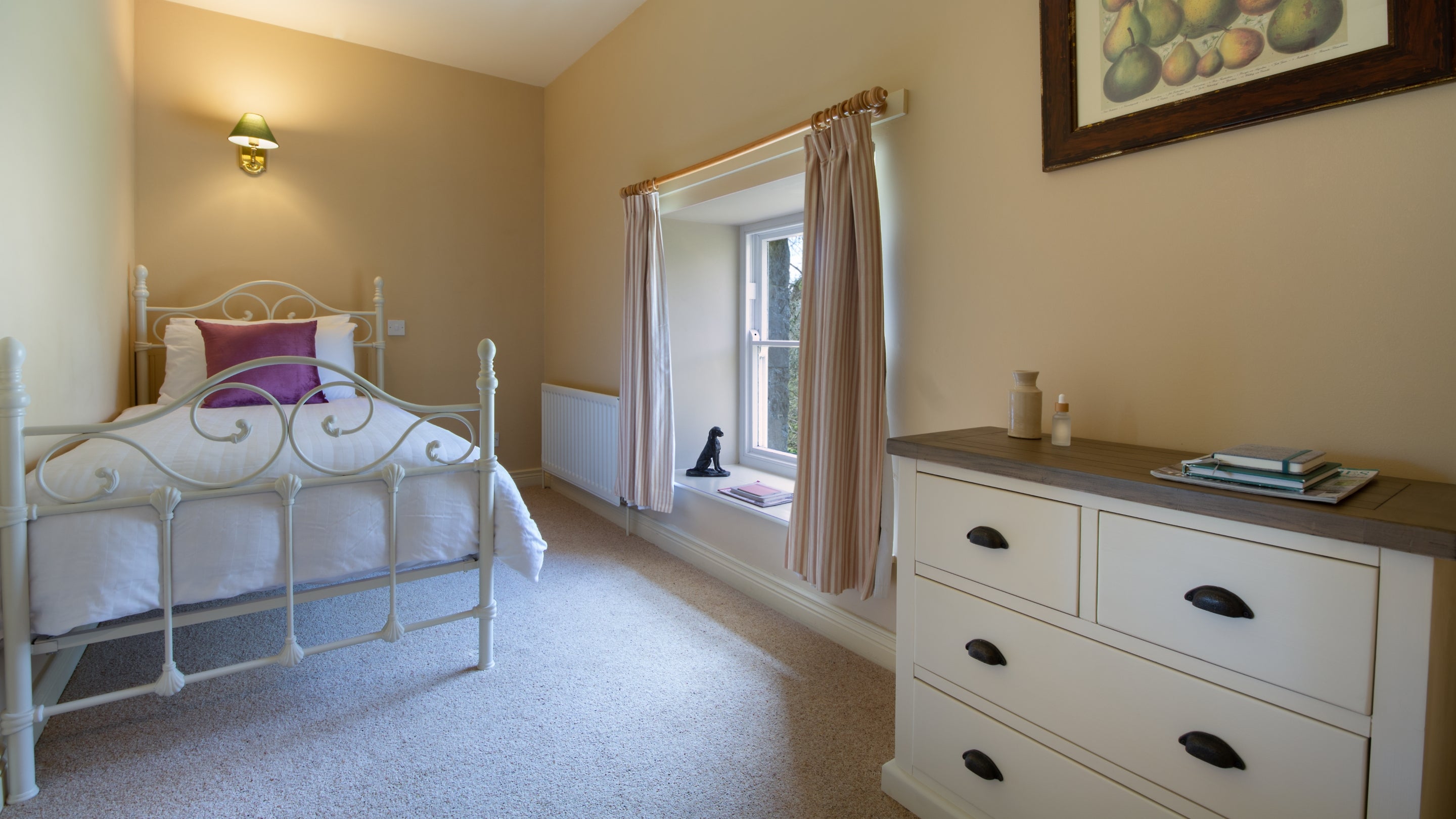 One of the single bedrooms at Orchard View, County Fermanagh