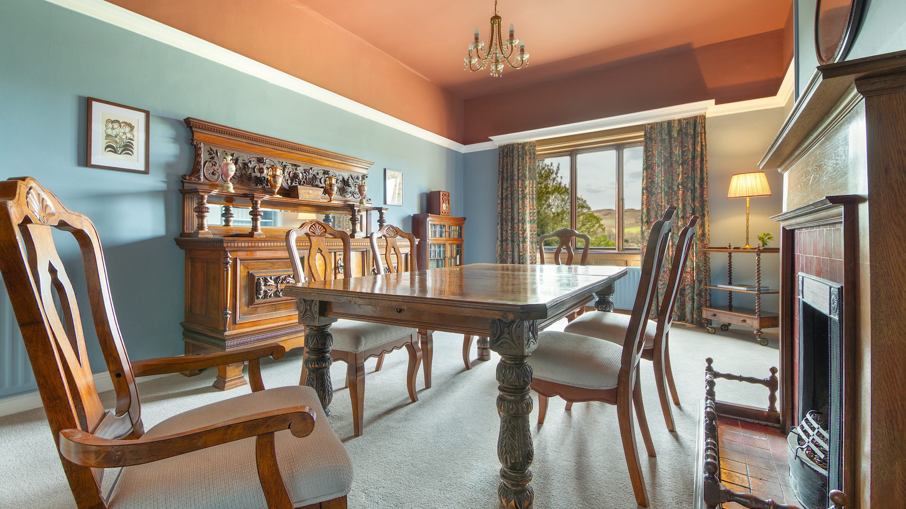 The dining room at Cragside Park Cottage, Northumberland