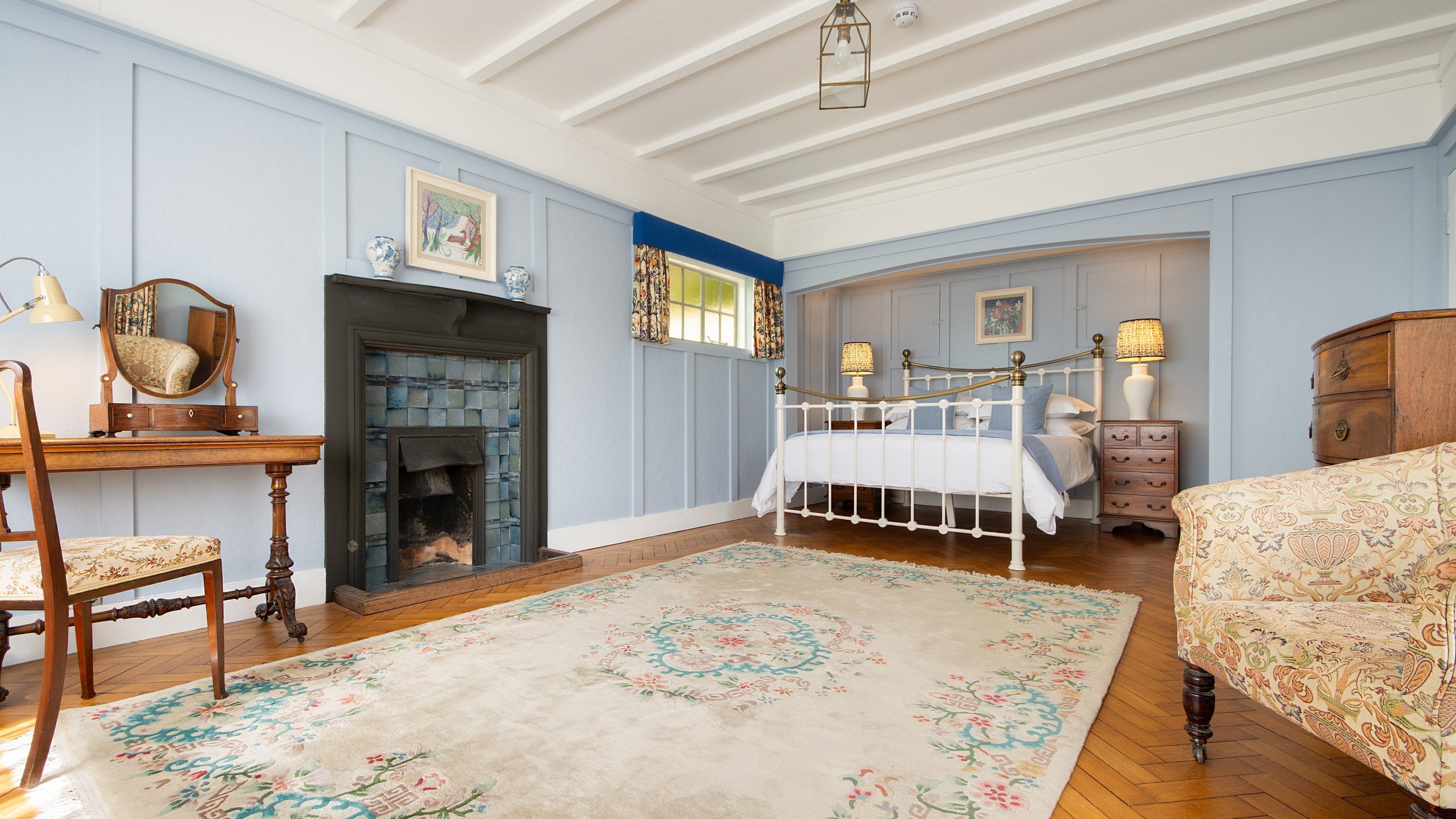 The double bedroom on the ground floor of Cragside Park Cottage, Northumberland