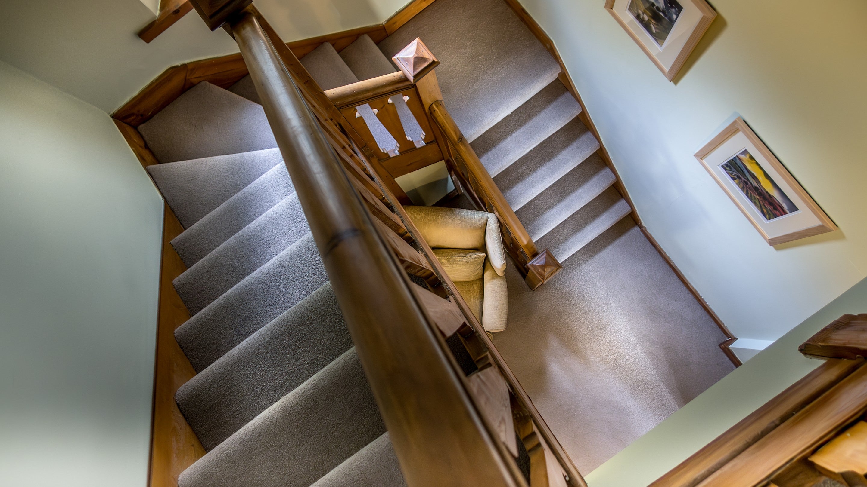 The switchback staircase at Cragside Park Cottage, Northumberland
