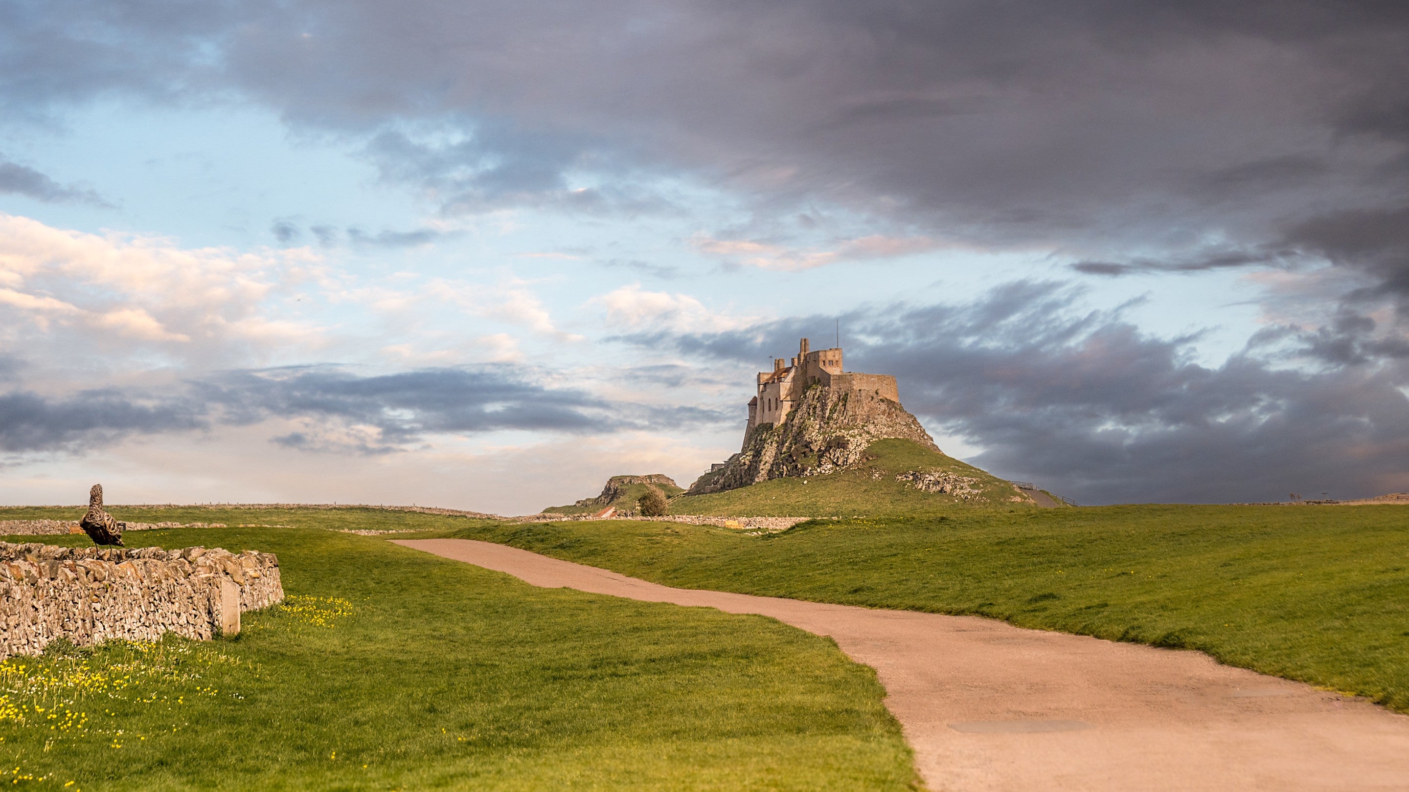 The path to Lindisfarne Castle, near Glen House, Northumberland