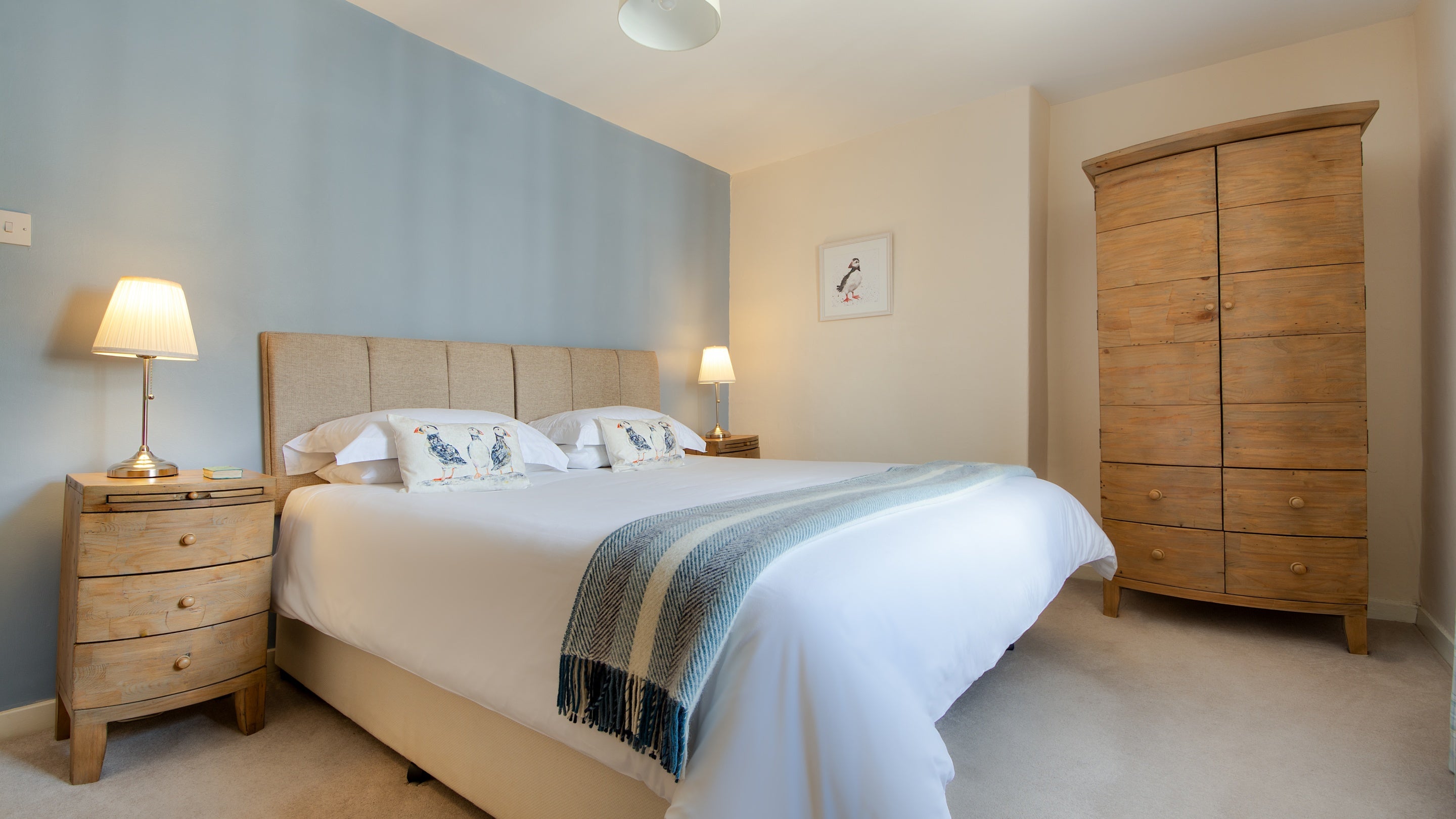 The bedroom with double bed at Glen House, Northumberland