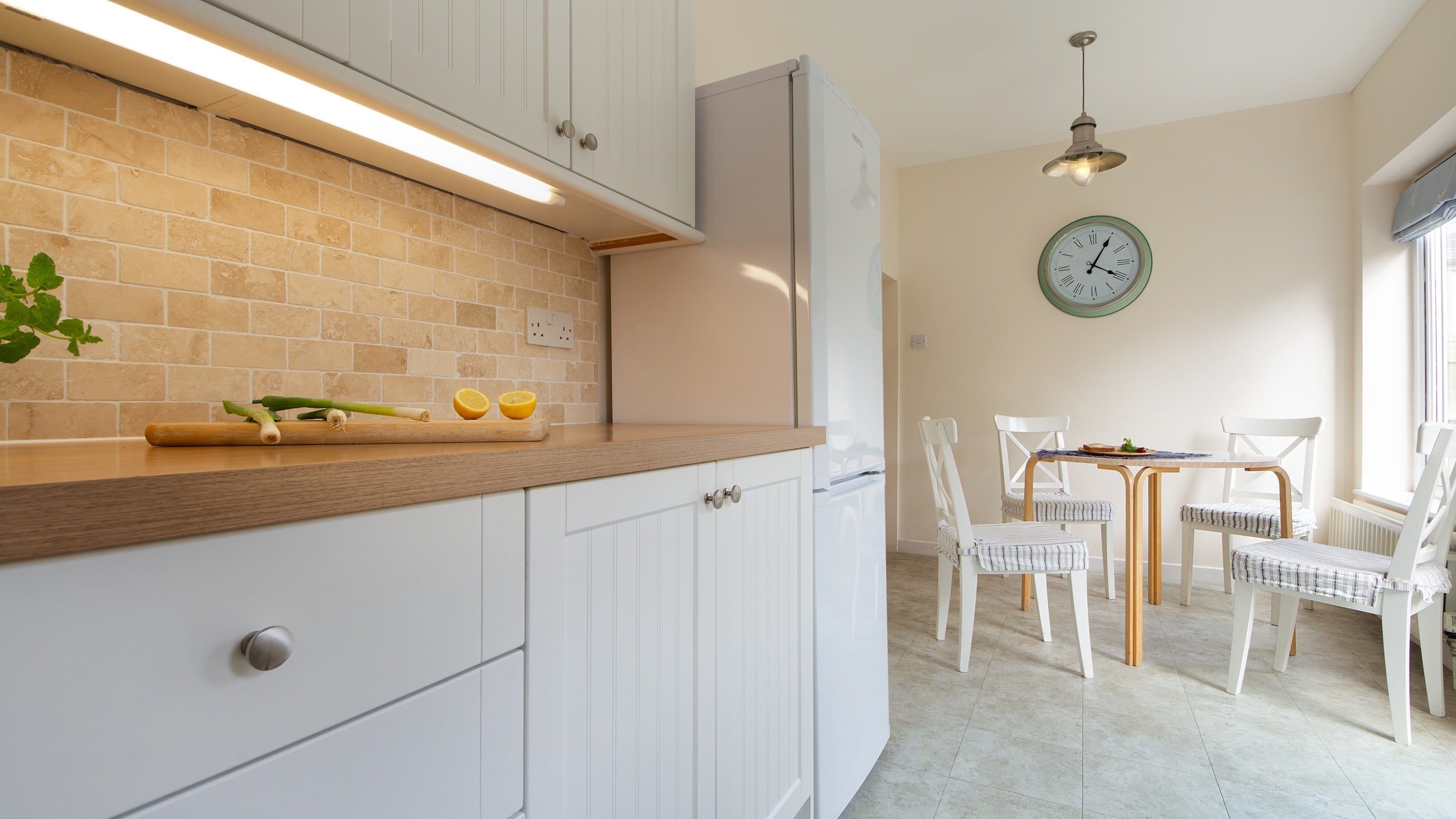 The open-plan kitchen and dining room at Glen House, Northumberland