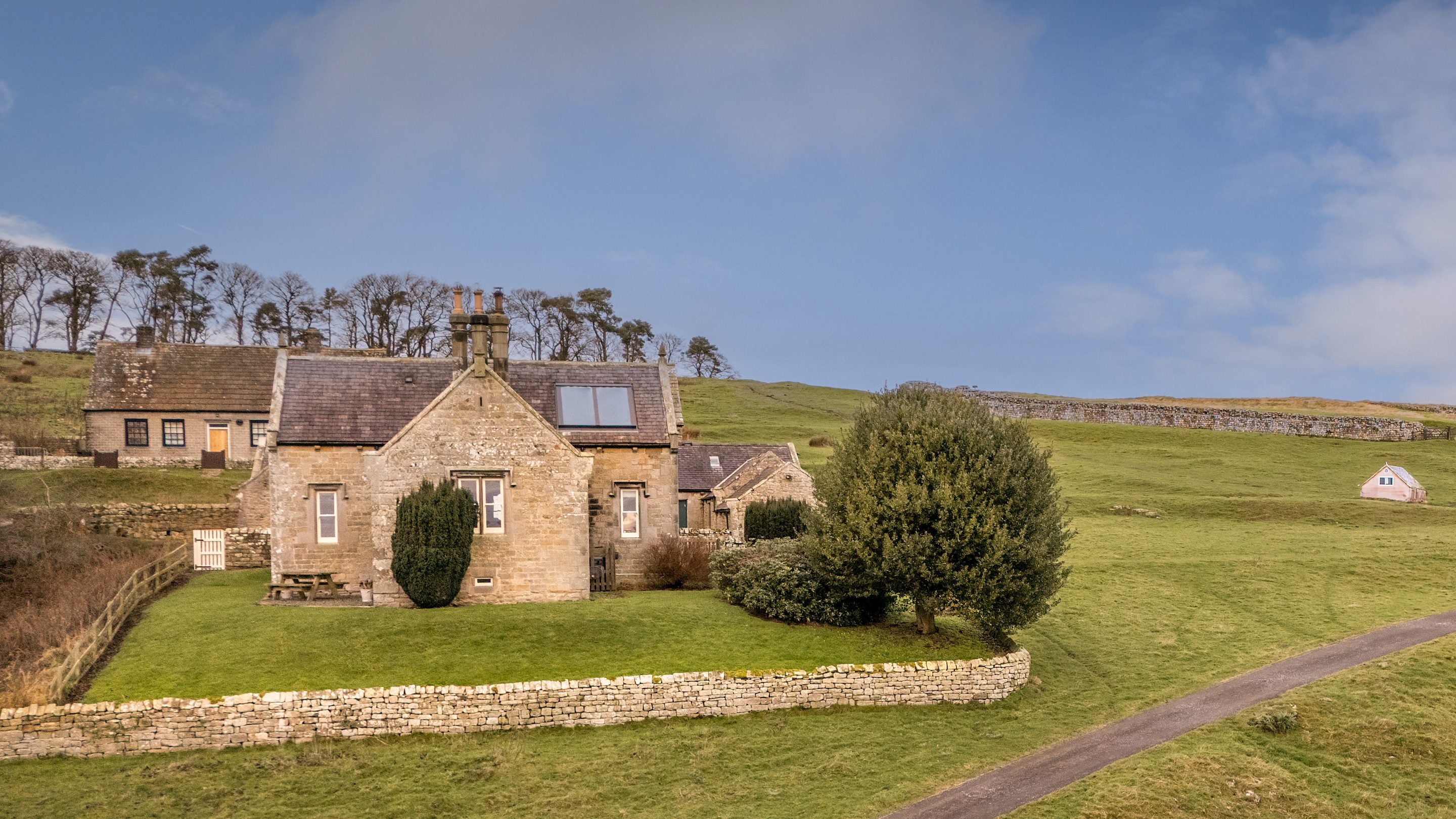 Housesteads and its lawned garden, Northumberland