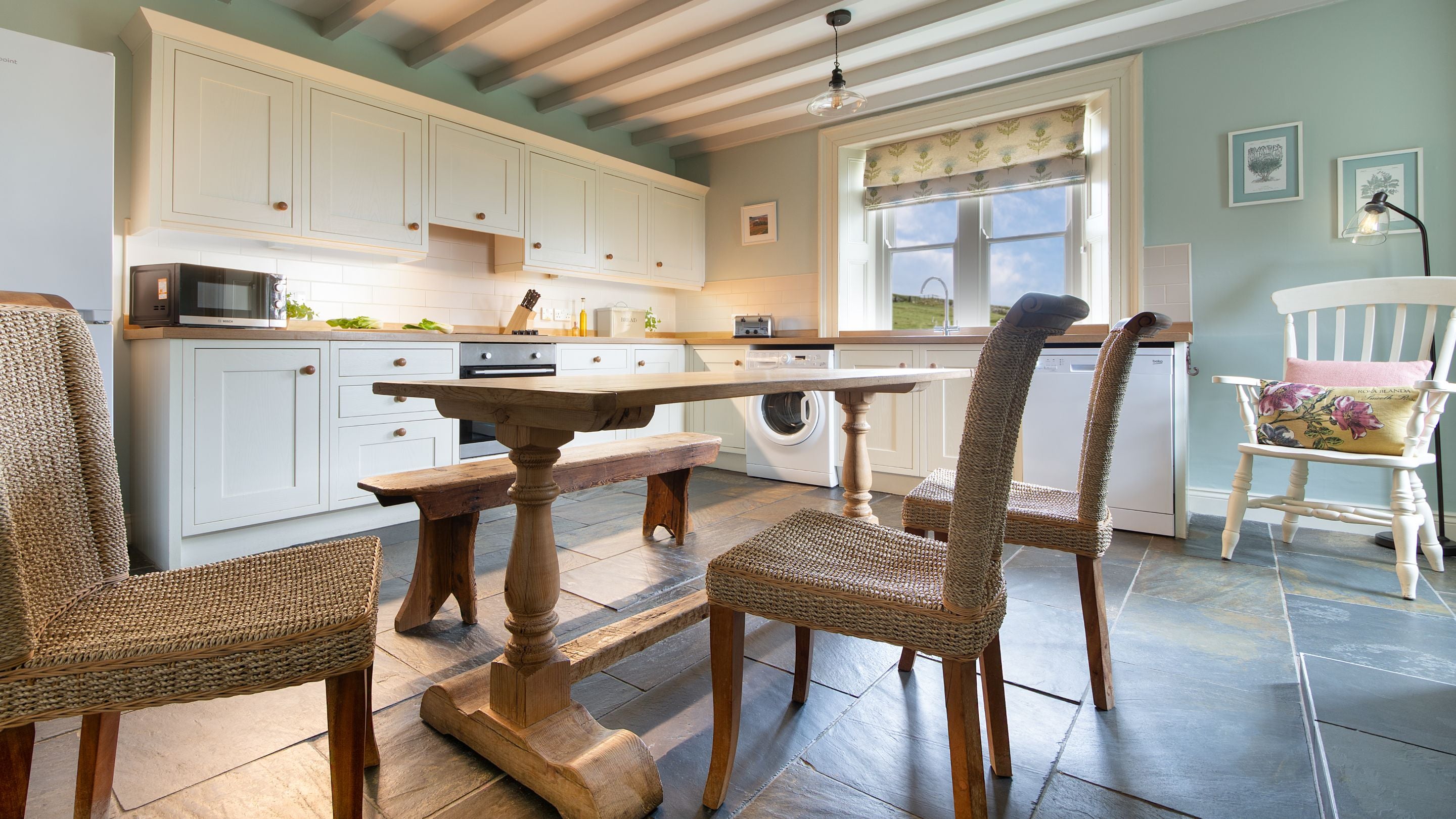 The open-plan kitchen and dining room at Housesteads, Northumberland
