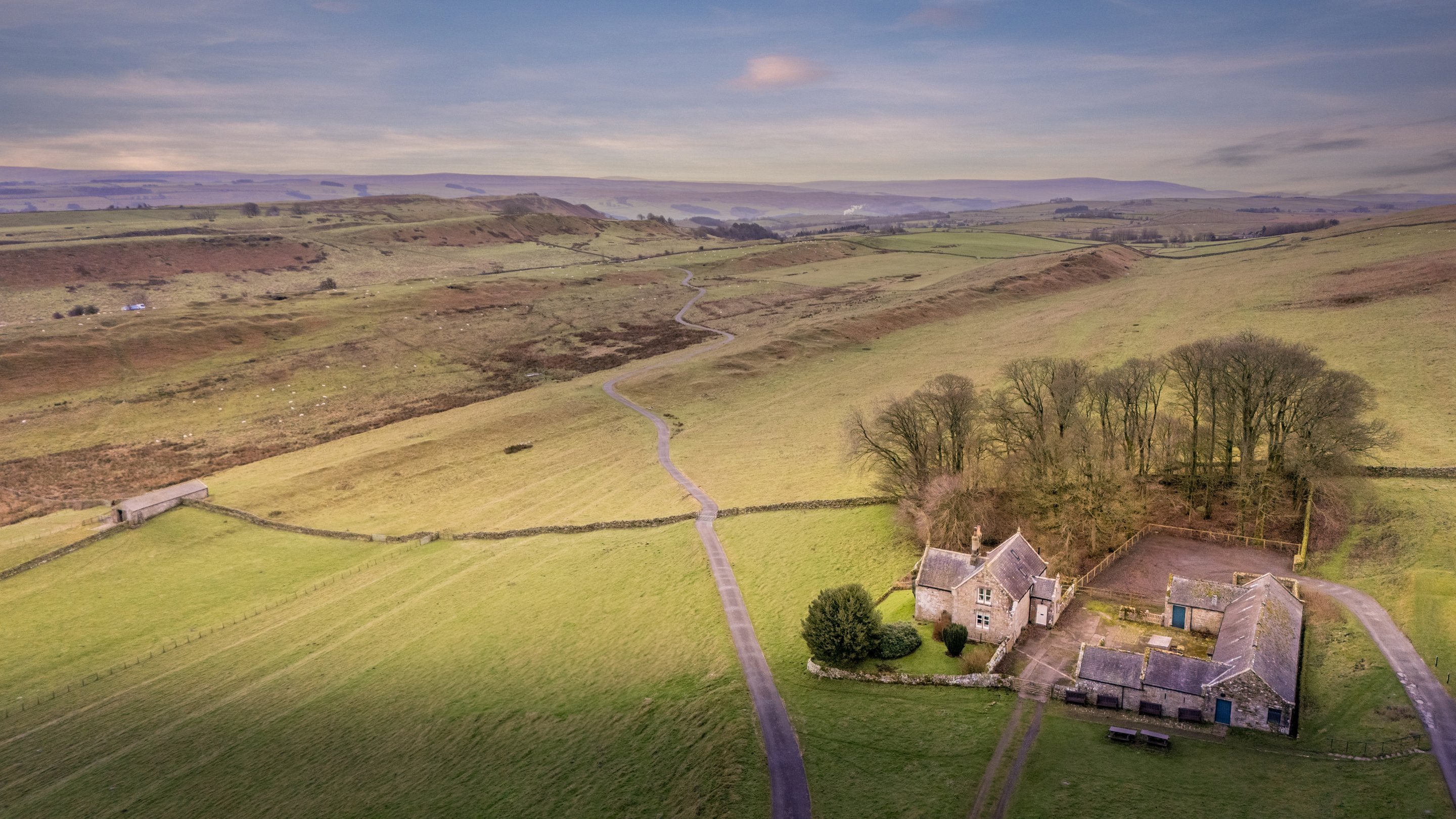 An ariel view of Housesteads and the surrounding area, Northumberland