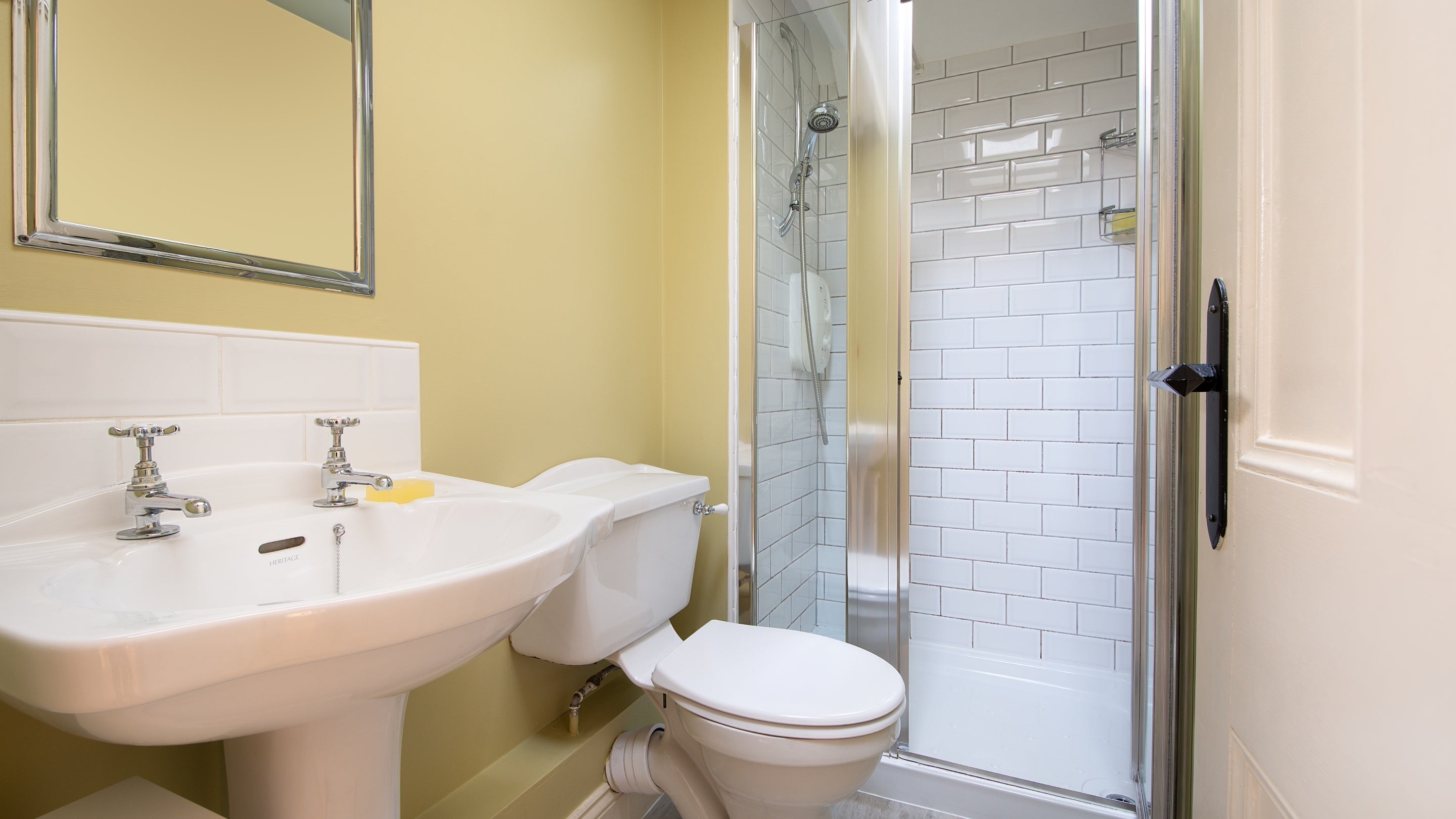 The shower room on the first floor of Housesteads, Northumberland