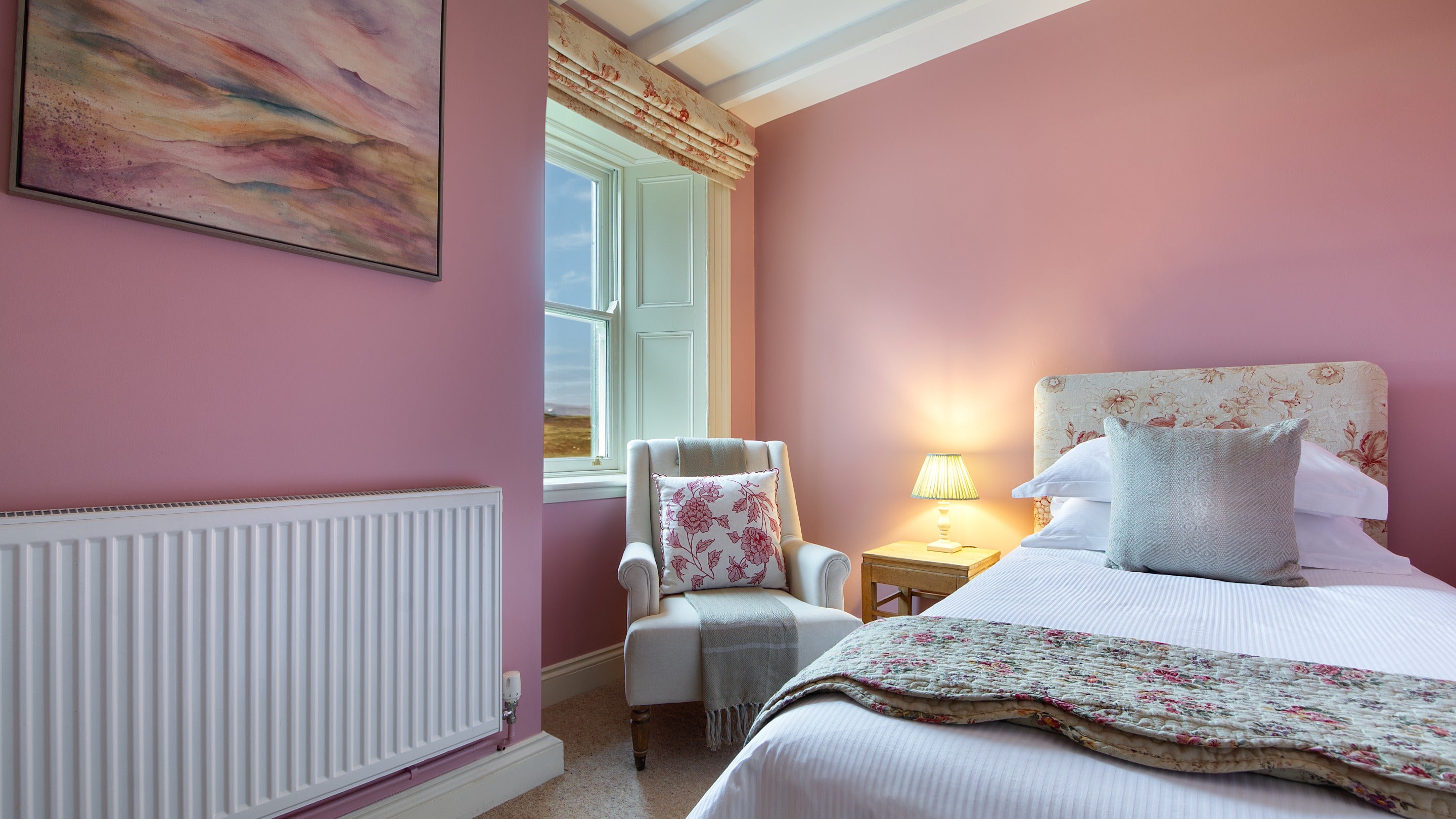 The single bedroom on the ground floor of Housesteads, Northumberland