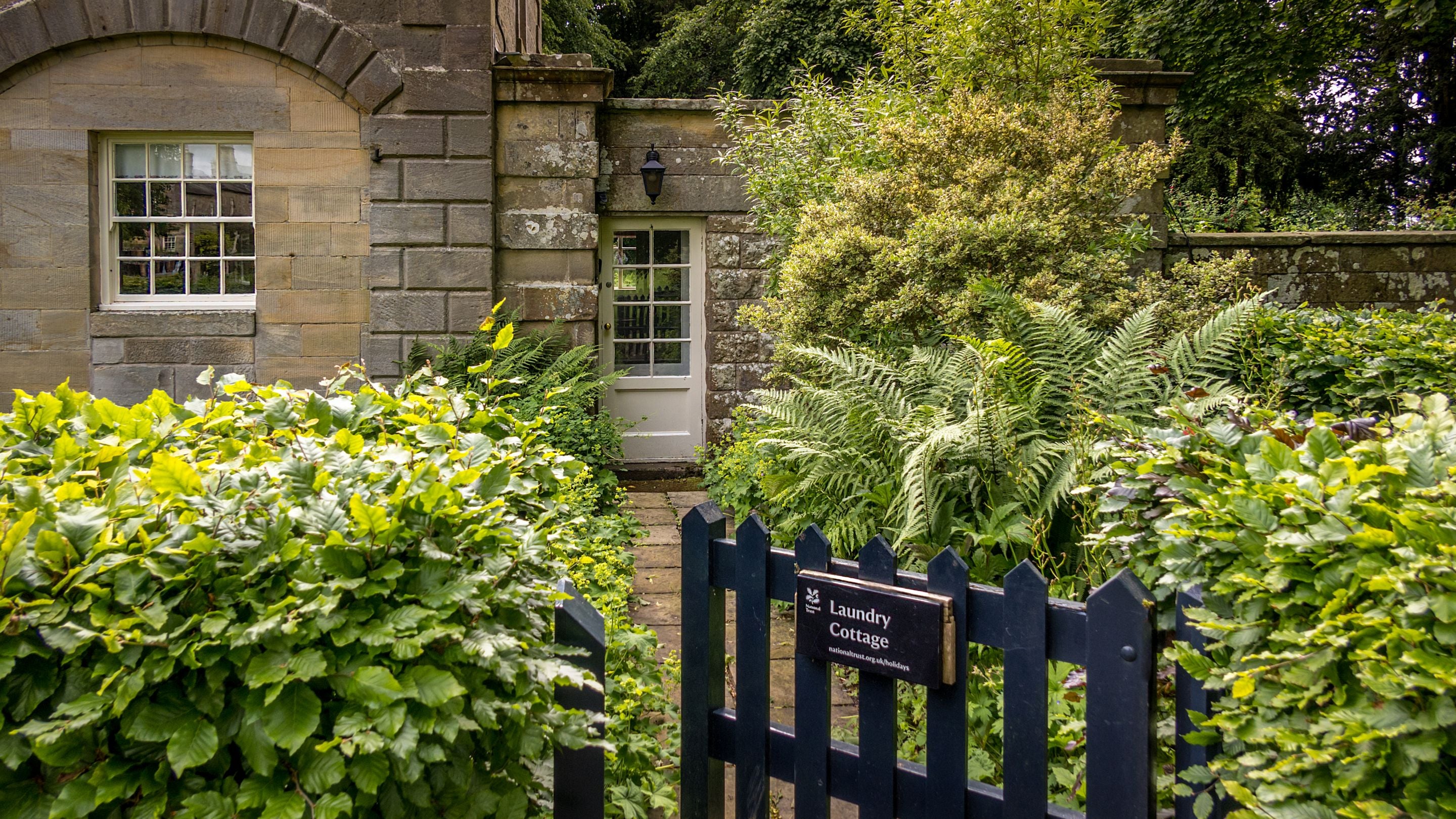 The gate to the front garden of Laundry Cottage, Northumberland