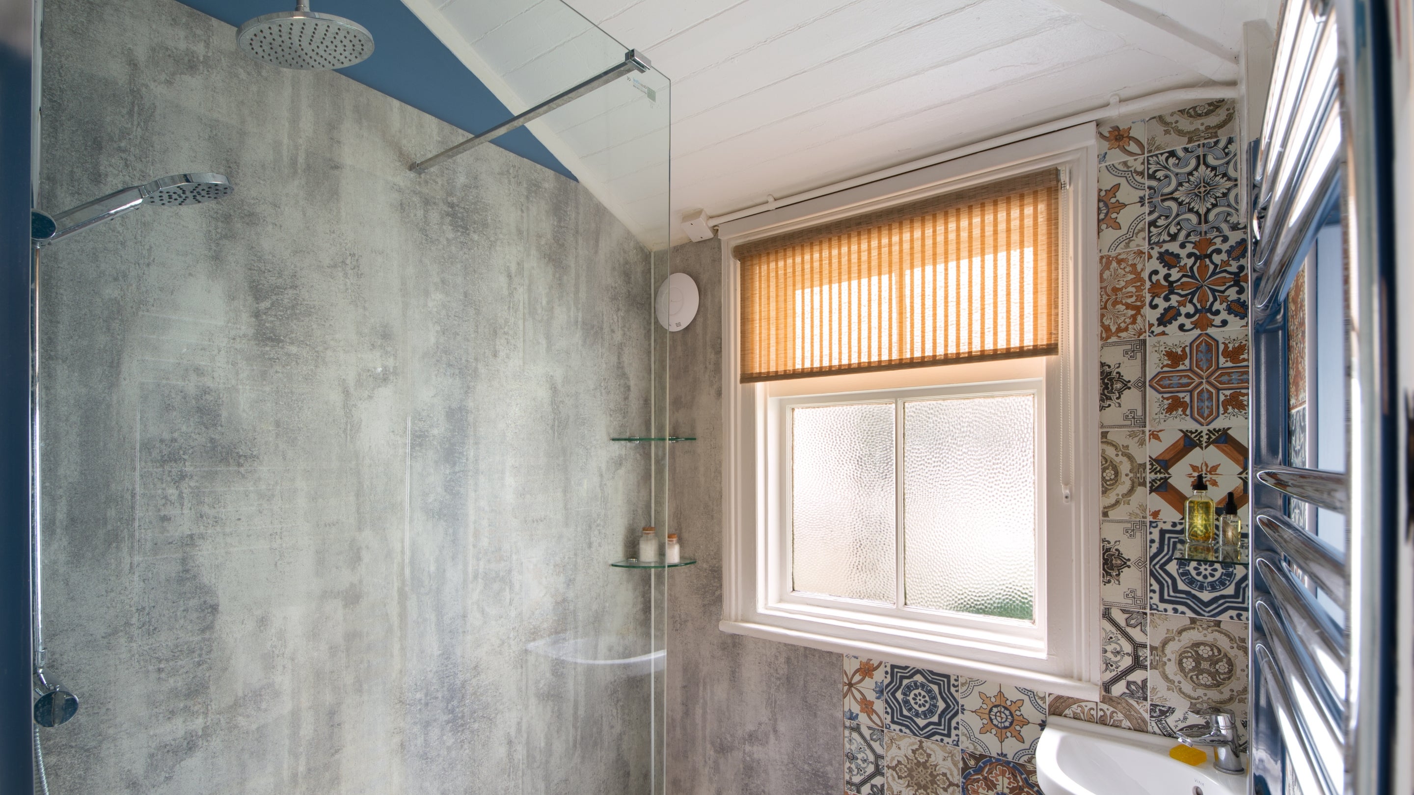 The shower room at Lighthouse Keeper's Cottage 1, Tyne and Wear