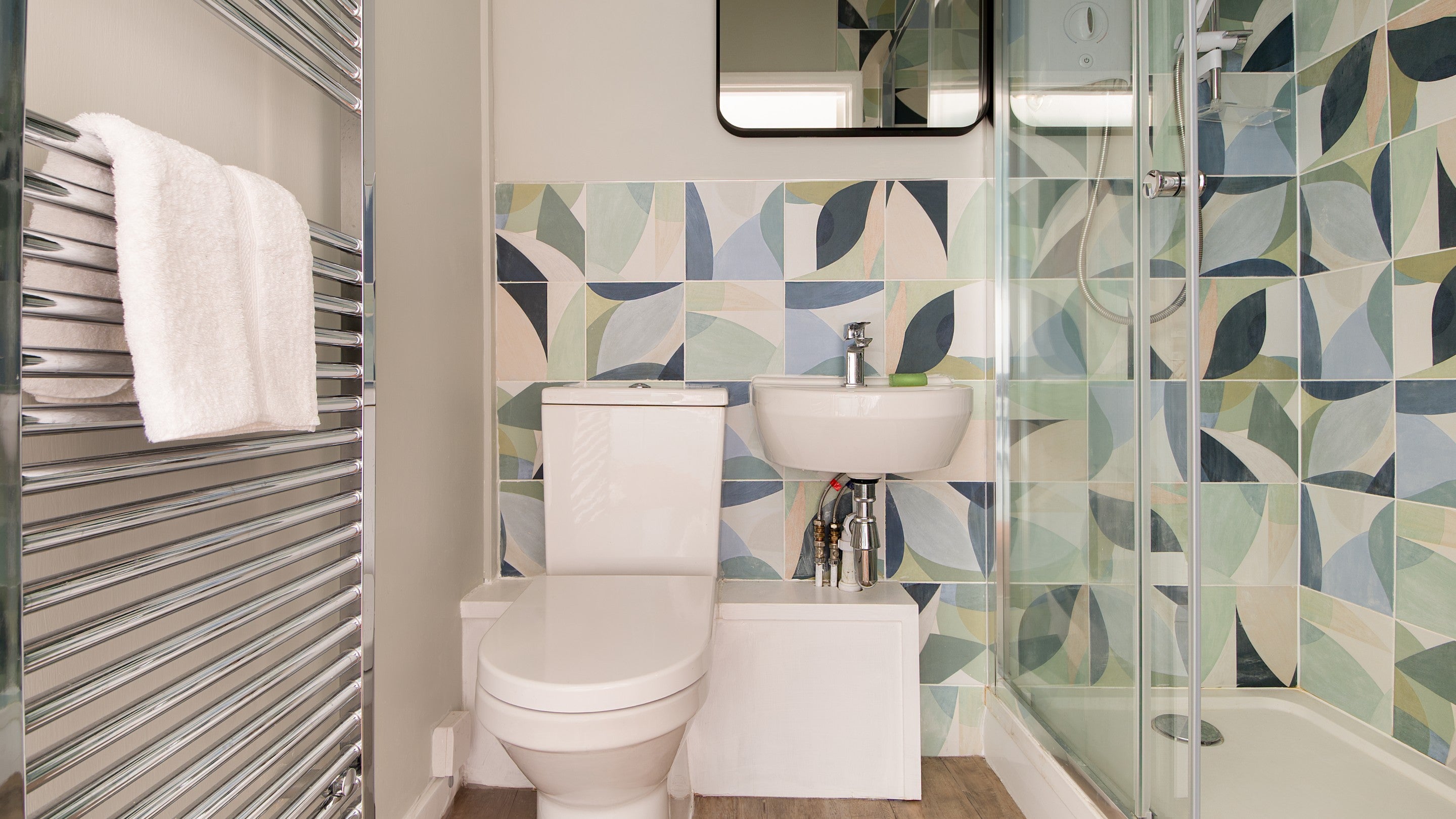 The shower room at Lookout Cottage, Northumberland