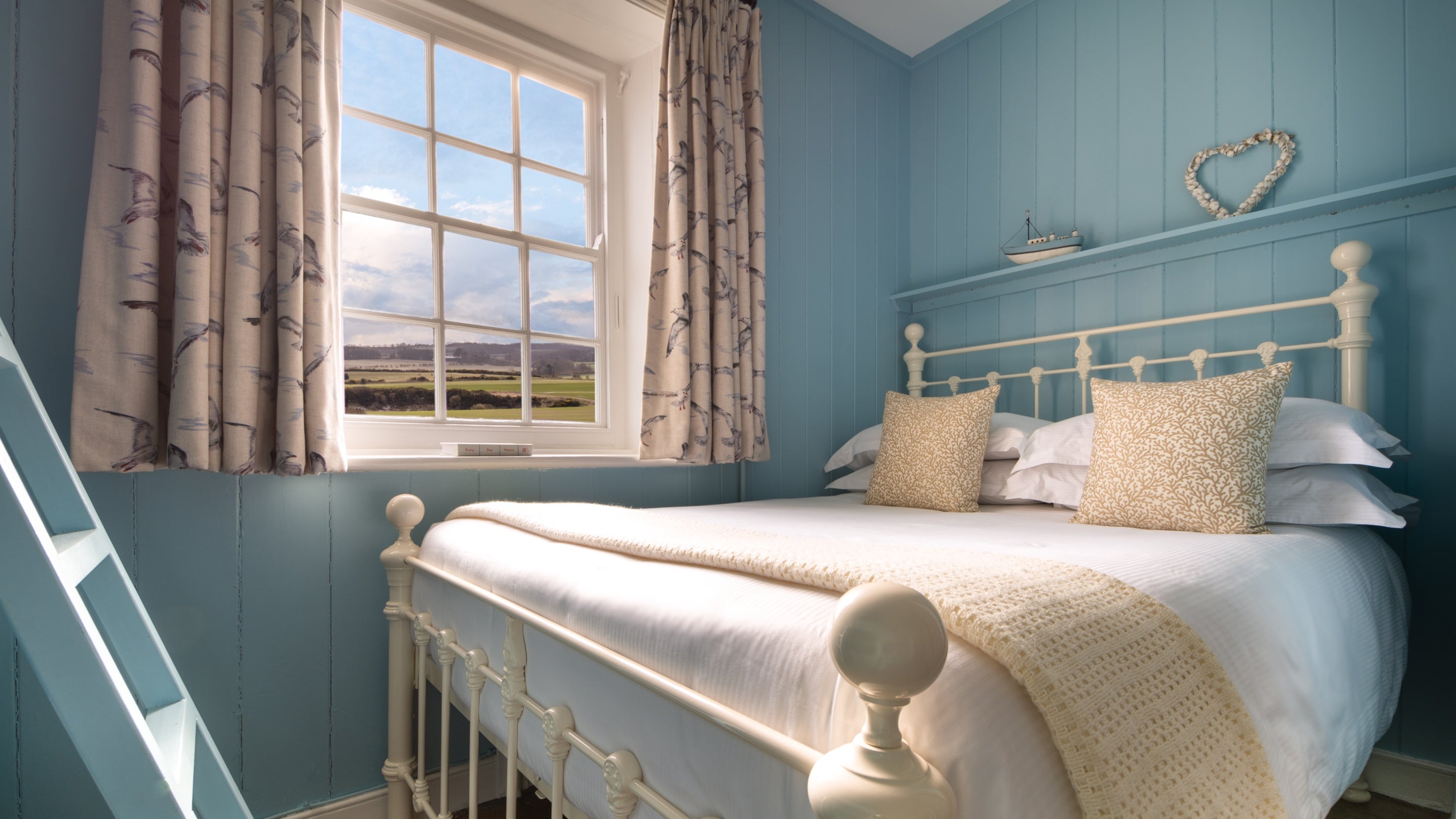 The bedroom at Lookout Cottage, Northumberland